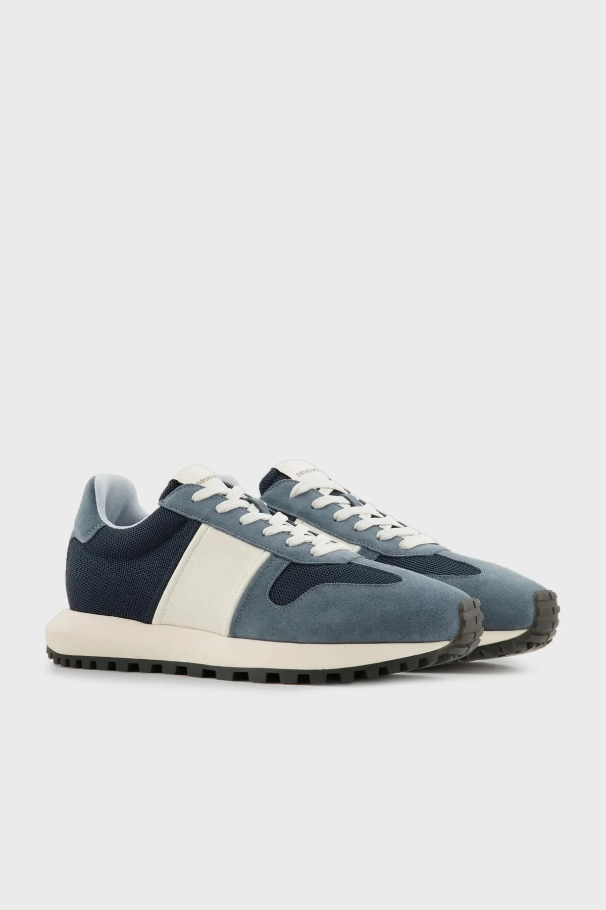Emporio Armani Süet Detaylı Sneaker Erkek Ayakkabı X4X640 XR102 T858 LACİVERT-MAVİ - 2
