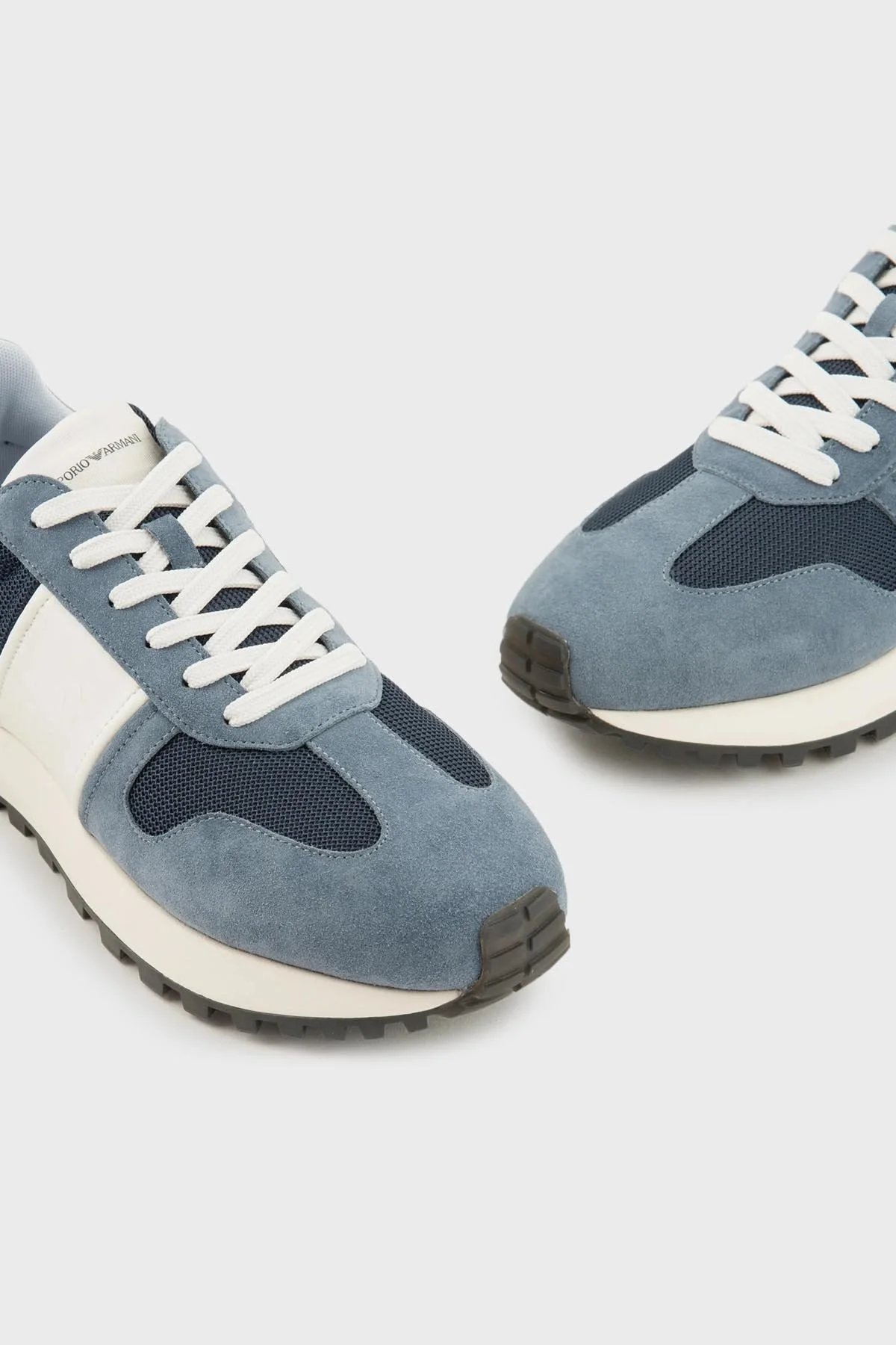 Emporio Armani Süet Detaylı Sneaker Erkek Ayakkabı X4X640 XR102 T858 LACİVERT-MAVİ - 5