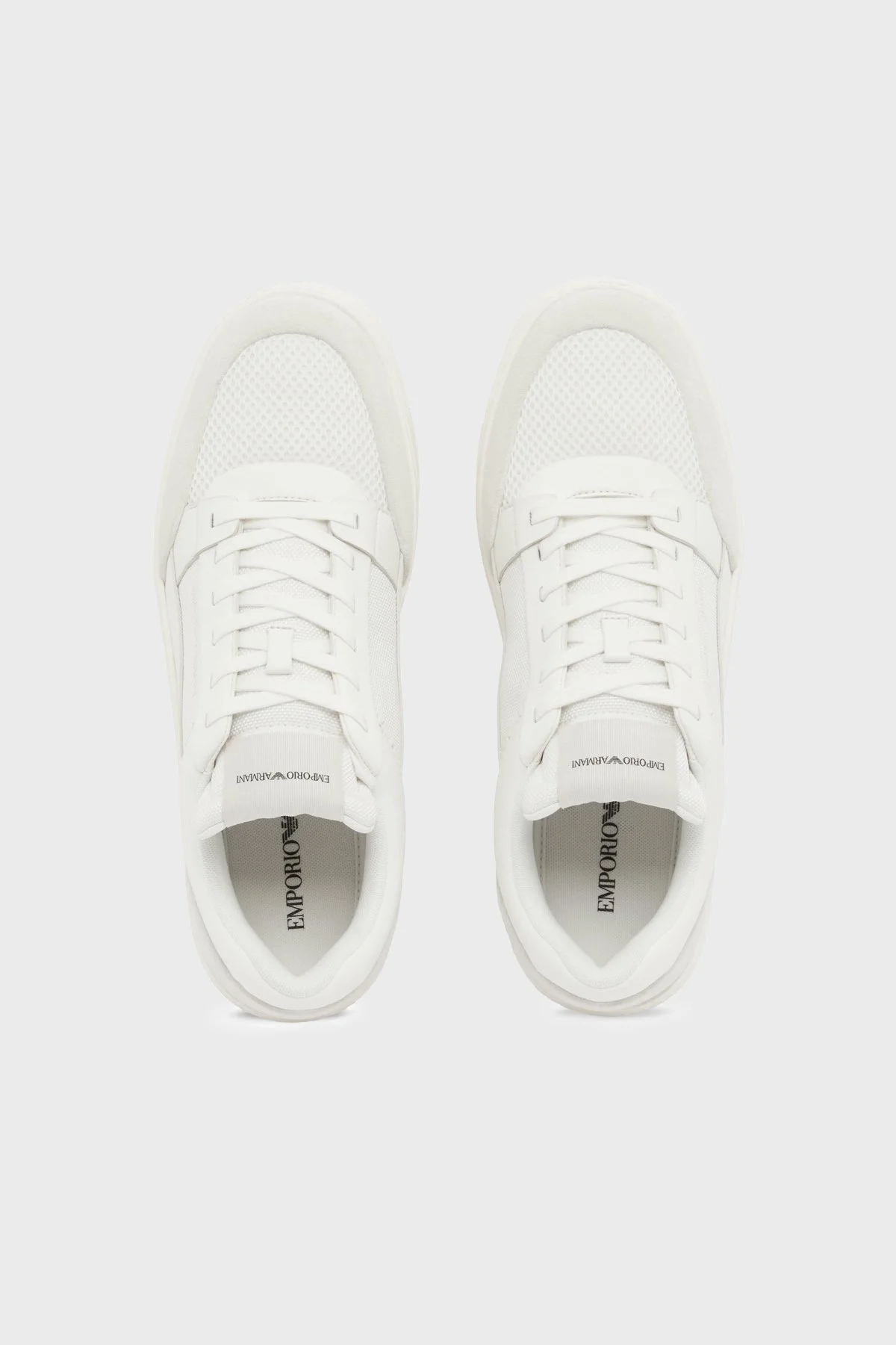 Emporio Armani Süet Logolu Sneaker Erkek Ayakkabı EM004836 AF24321 M0360 BEYAZ - 4