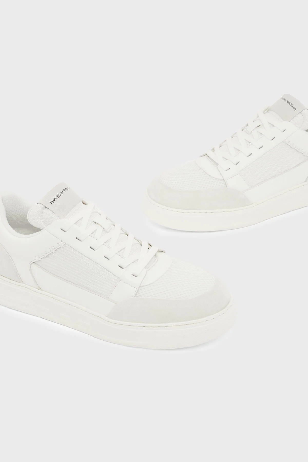Emporio Armani Süet Logolu Sneaker Erkek Ayakkabı EM004836 AF24321 M0360 BEYAZ - 5