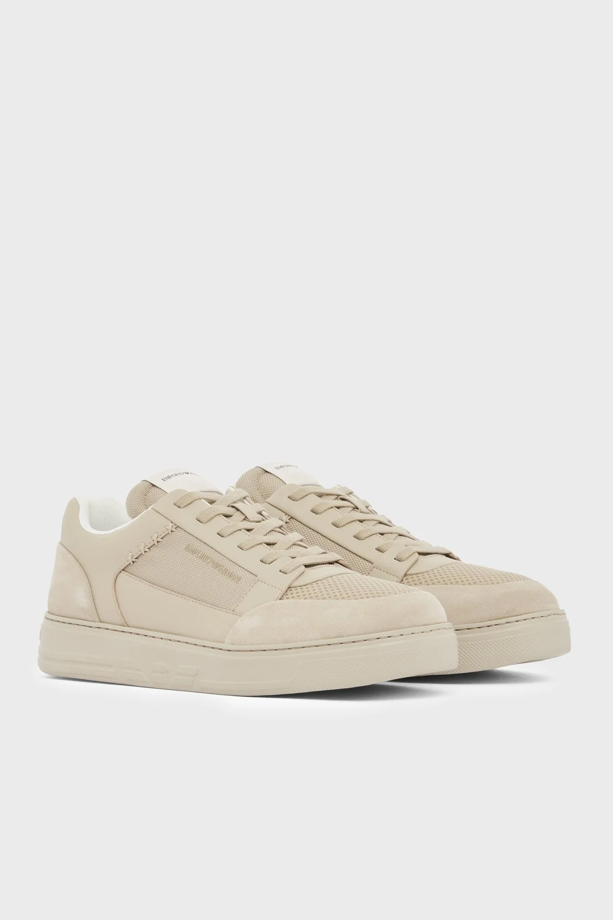 Emporio Armani Süet Logolu Sneaker Erkek Ayakkabı EM004836 AF24321 M1359 BEJ - 3