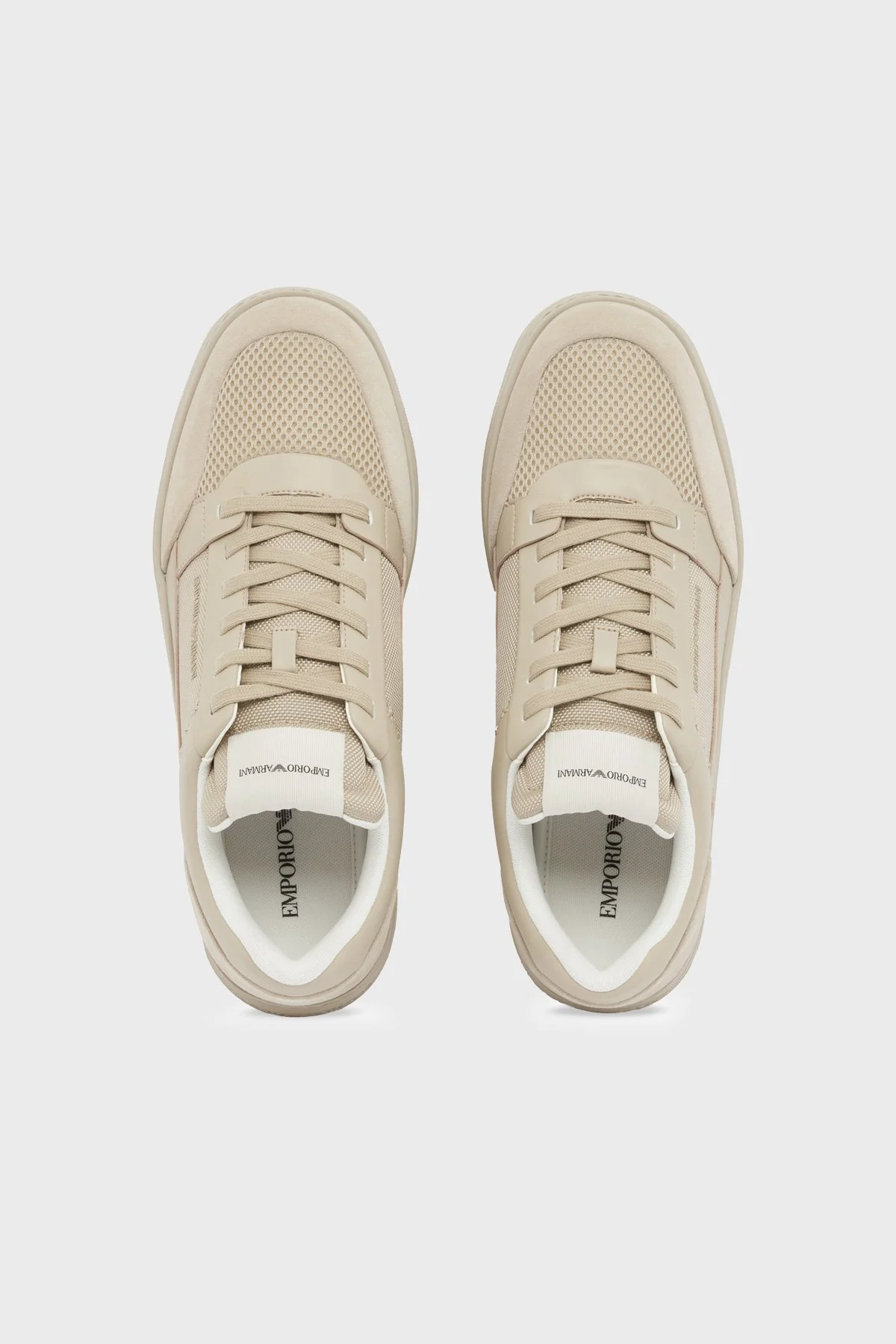 Emporio Armani Süet Logolu Sneaker Erkek Ayakkabı EM004836 AF24321 M1359 BEJ - 4