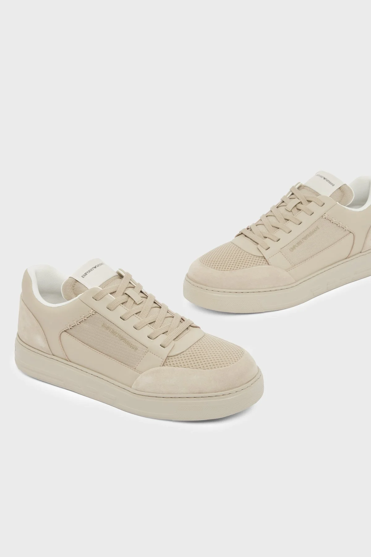 Emporio Armani Süet Logolu Sneaker Erkek Ayakkabı EM004836 AF24321 M1359 BEJ - 5