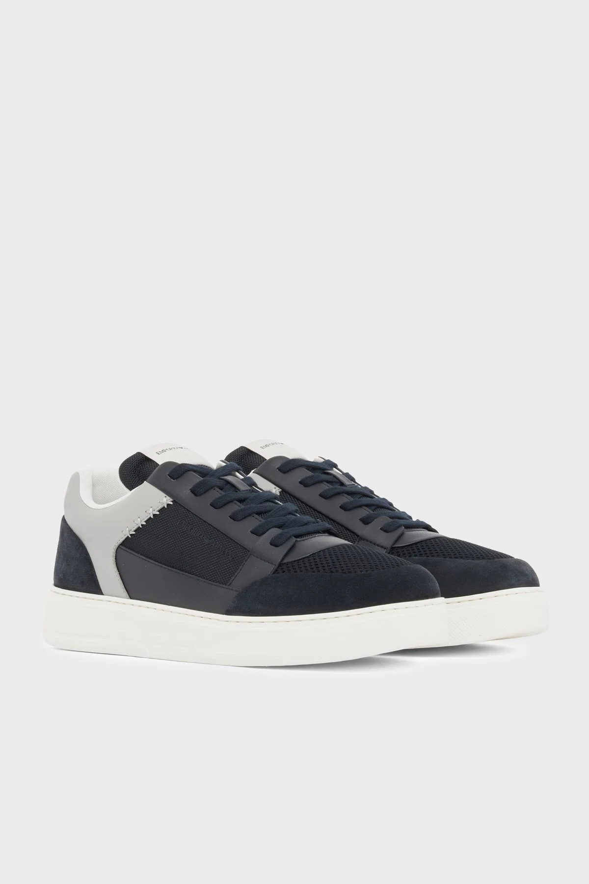 Emporio Armani Süet Logolu Sneaker Erkek Ayakkabı EM004836 AF24321 MB617 LACİVERT GRİ - 3