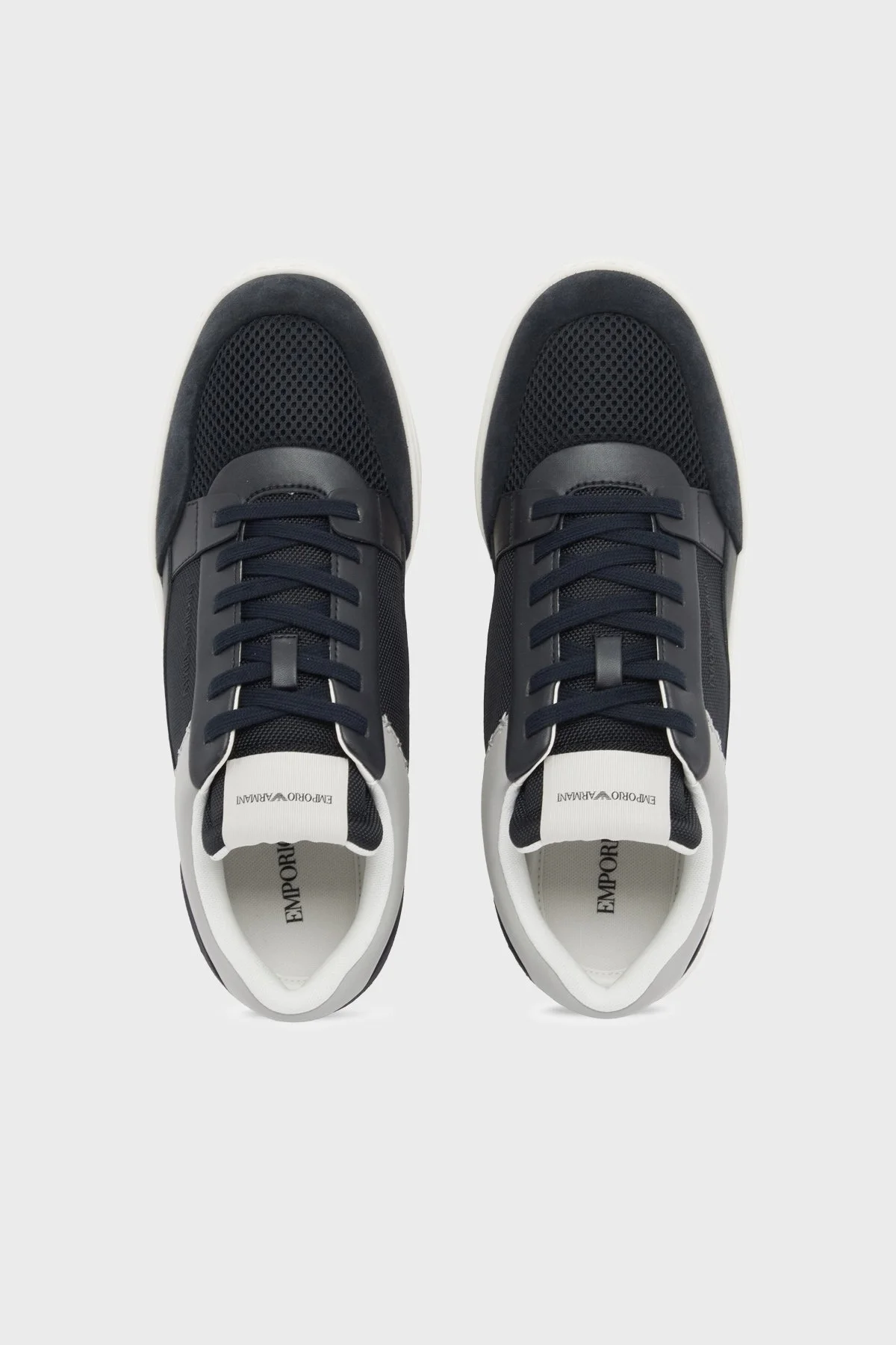 Emporio Armani Süet Logolu Sneaker Erkek Ayakkabı EM004836 AF24321 MB617 LACİVERT GRİ - 4