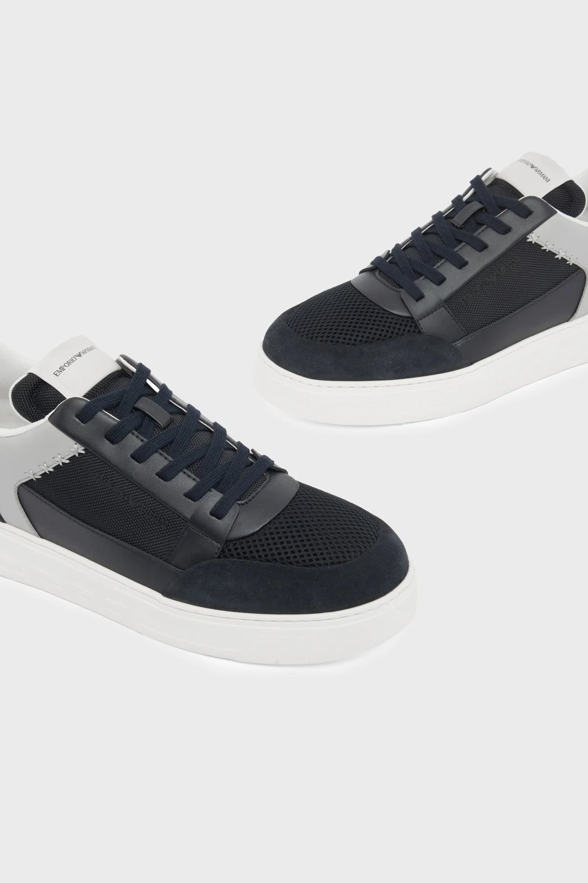 Emporio Armani Süet Logolu Sneaker Erkek Ayakkabı EM004836 AF24321 MB617 LACİVERT GRİ - 5