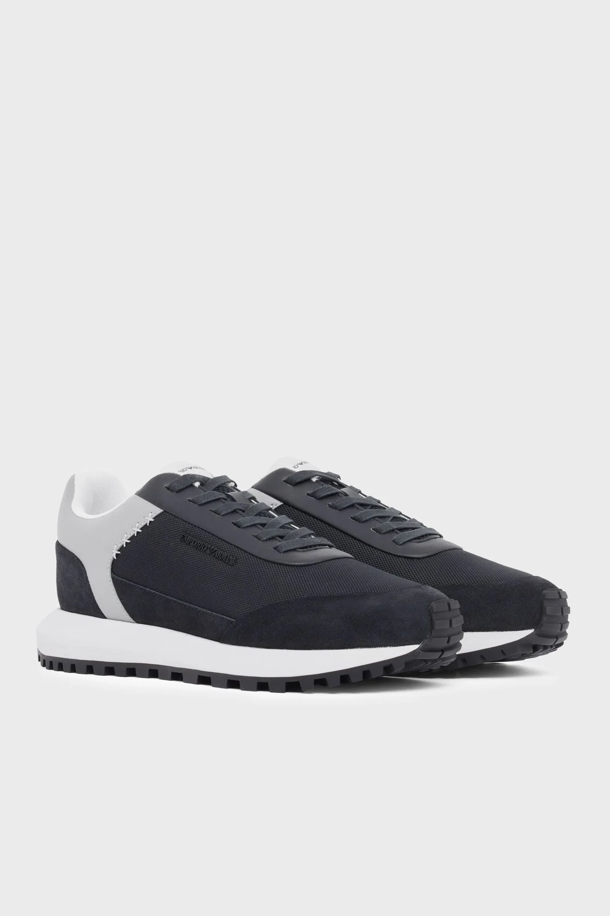 Emporio Armani Süet Logolu Sneaker Erkek Ayakkabı EM004839 AF24321 MB617 LACİVERT GRİ - 3