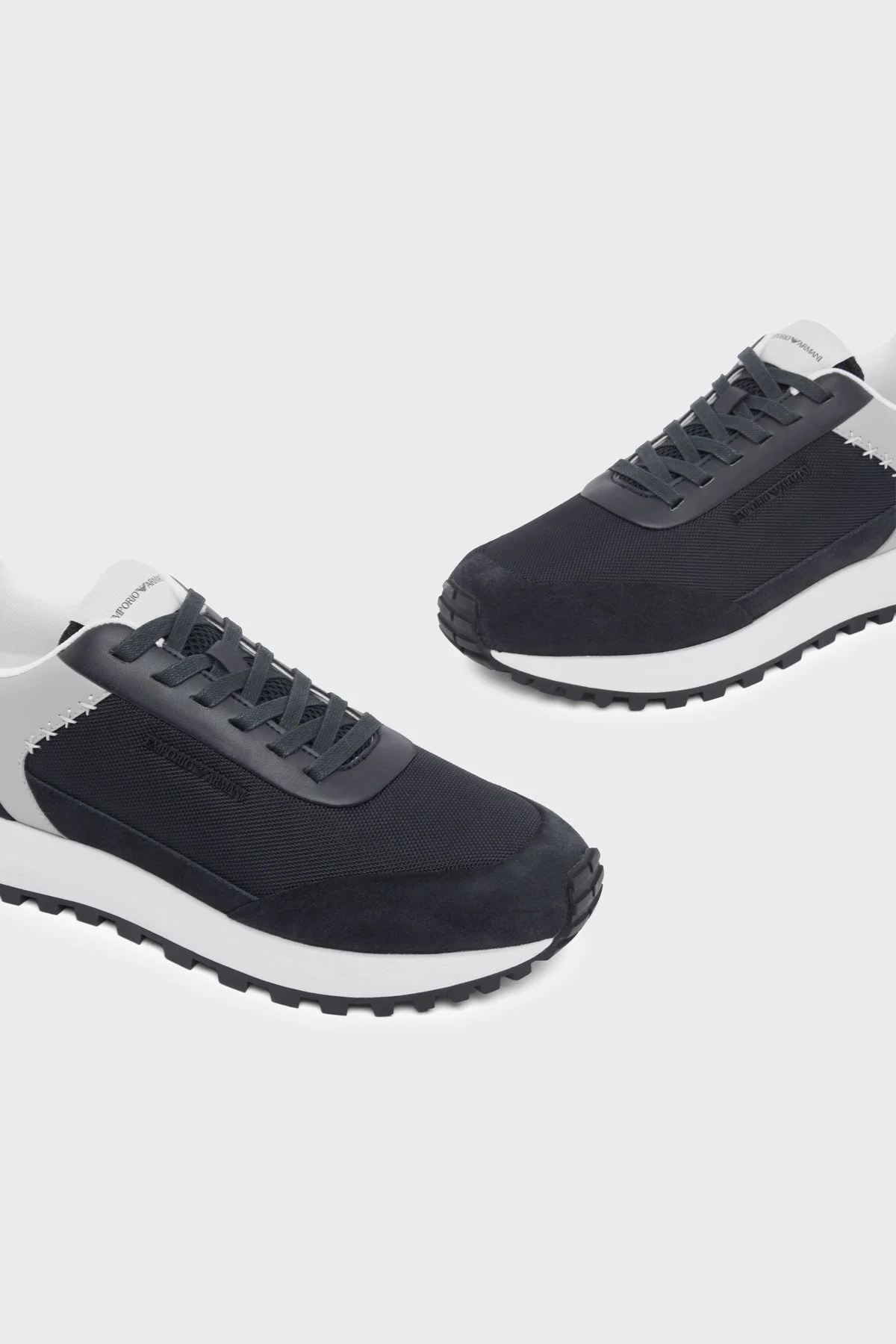 Emporio Armani Süet Logolu Sneaker Erkek Ayakkabı EM004839 AF24321 MB617 LACİVERT GRİ - 5