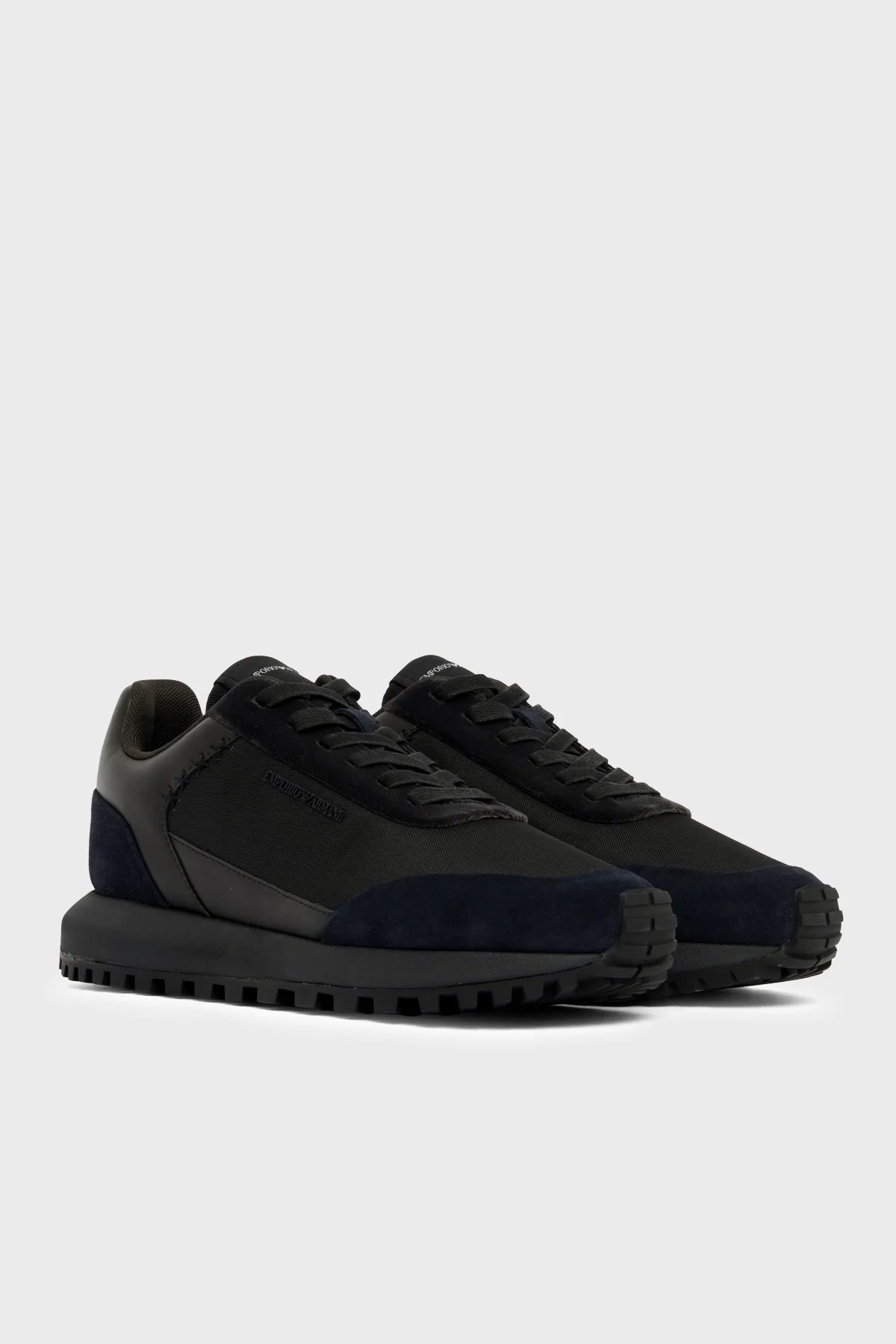 Emporio Armani Süet Sneaker Erkek Ayakkabı EM004839 AF29491 MZ312 Siyah-lacivert - 3