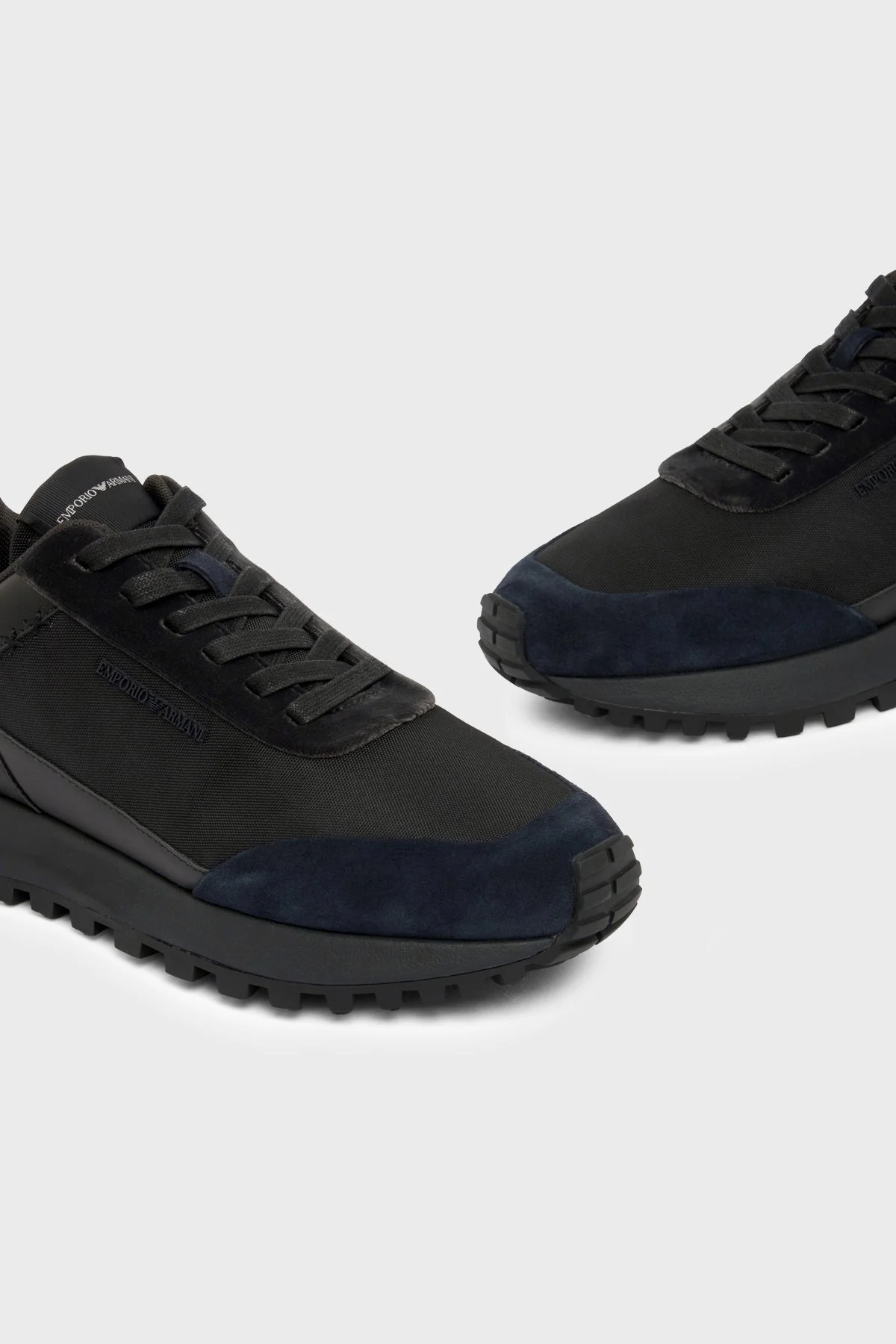 Emporio Armani Süet Sneaker Erkek Ayakkabı EM004839 AF29491 MZ312 Siyah-lacivert - 5