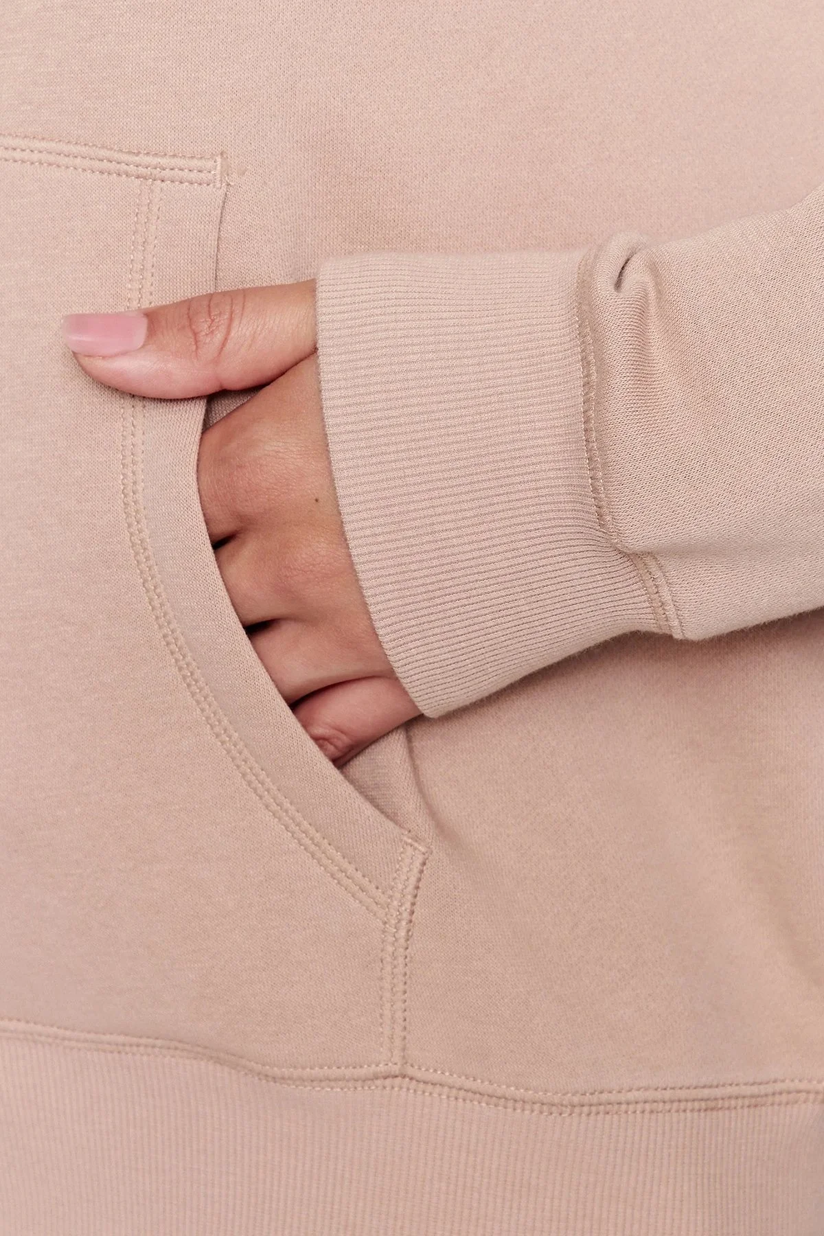 Emporio Armani Suni Kürk Astarlı Kapüşonlu Fermuarlı Regular Fit Bayan Sweat 164610 3F256 00455 PUDRA - 5