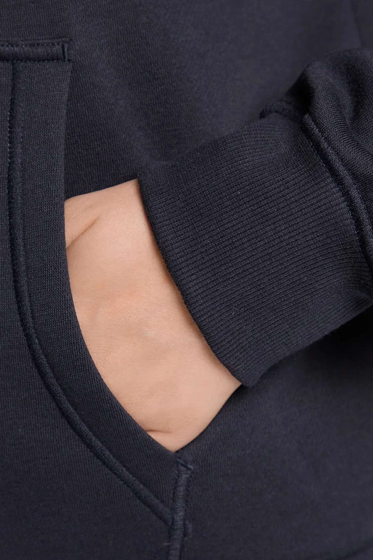 Emporio Armani Suni Kürk Astarlı Regular Fit Kapüşonlu Bayan Sweat 164610 3F256 00135 LACİVERT - 4