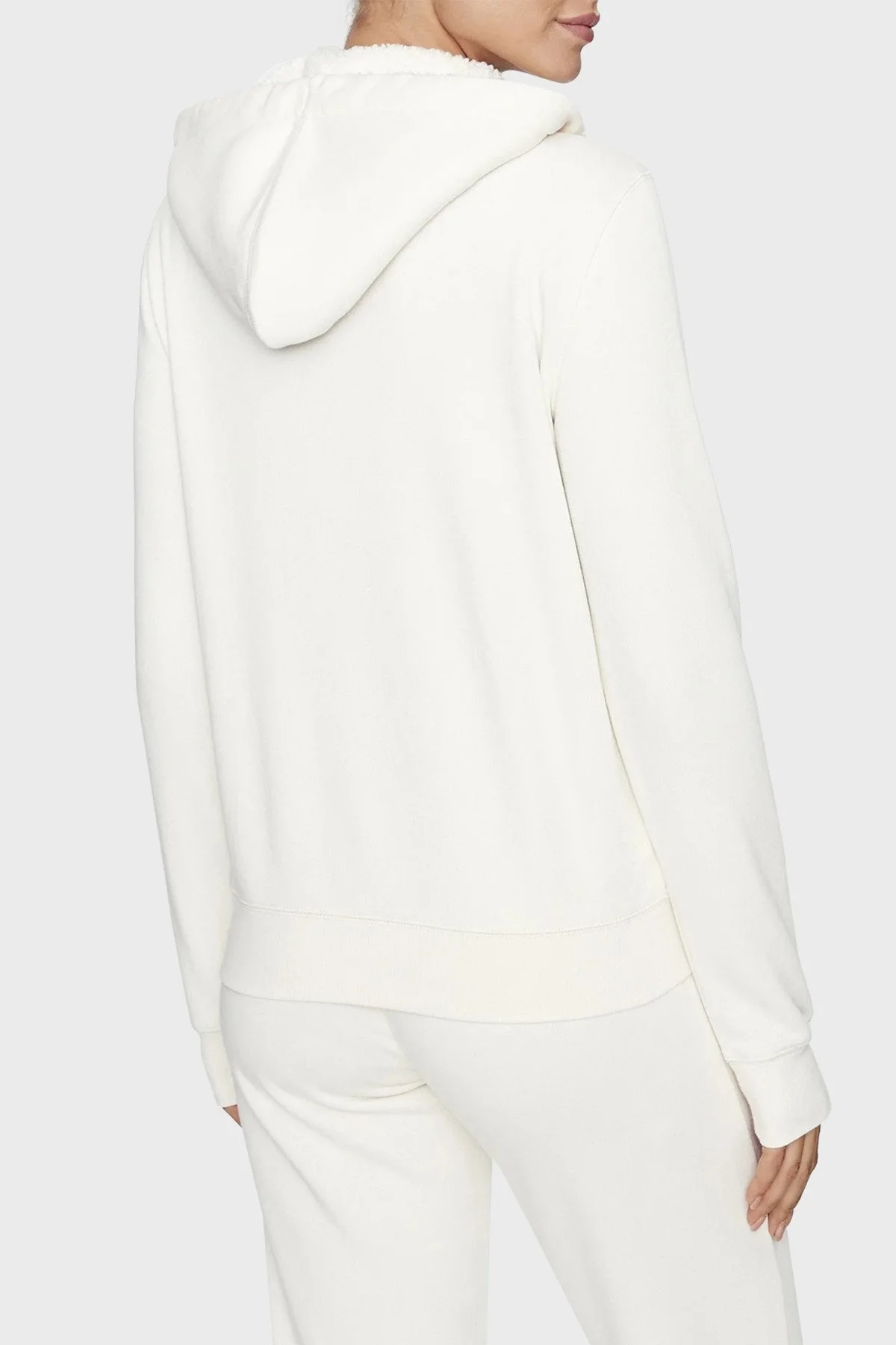 Emporio Armani Suni Kürk Astarlı Regular Fit Kapüşonlu Bayan Sweat 164610 3F256 09210 EKRU - 2