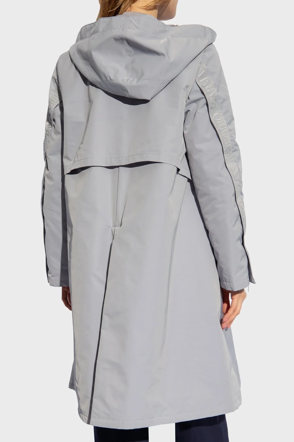 Emporio Armani Suya Dayanıklı Kapüşonlu Bayan Kaban 3D2L74 2NFNZ 0802 GRİ - 2