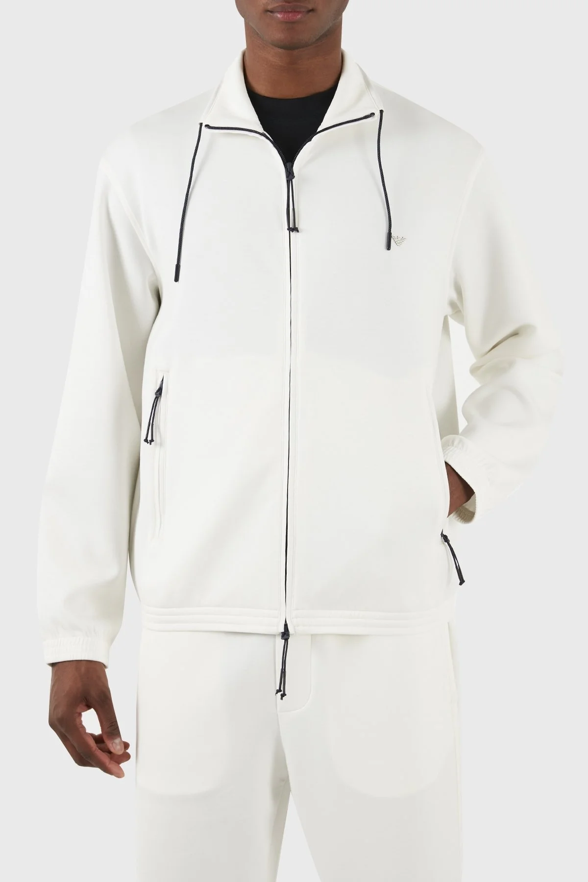 Emporio Armani Suya Dayanıklı Regular Fit Dik Yaka Erkek Sweat EM000083 AF10103 U1105 BEYAZ - 1