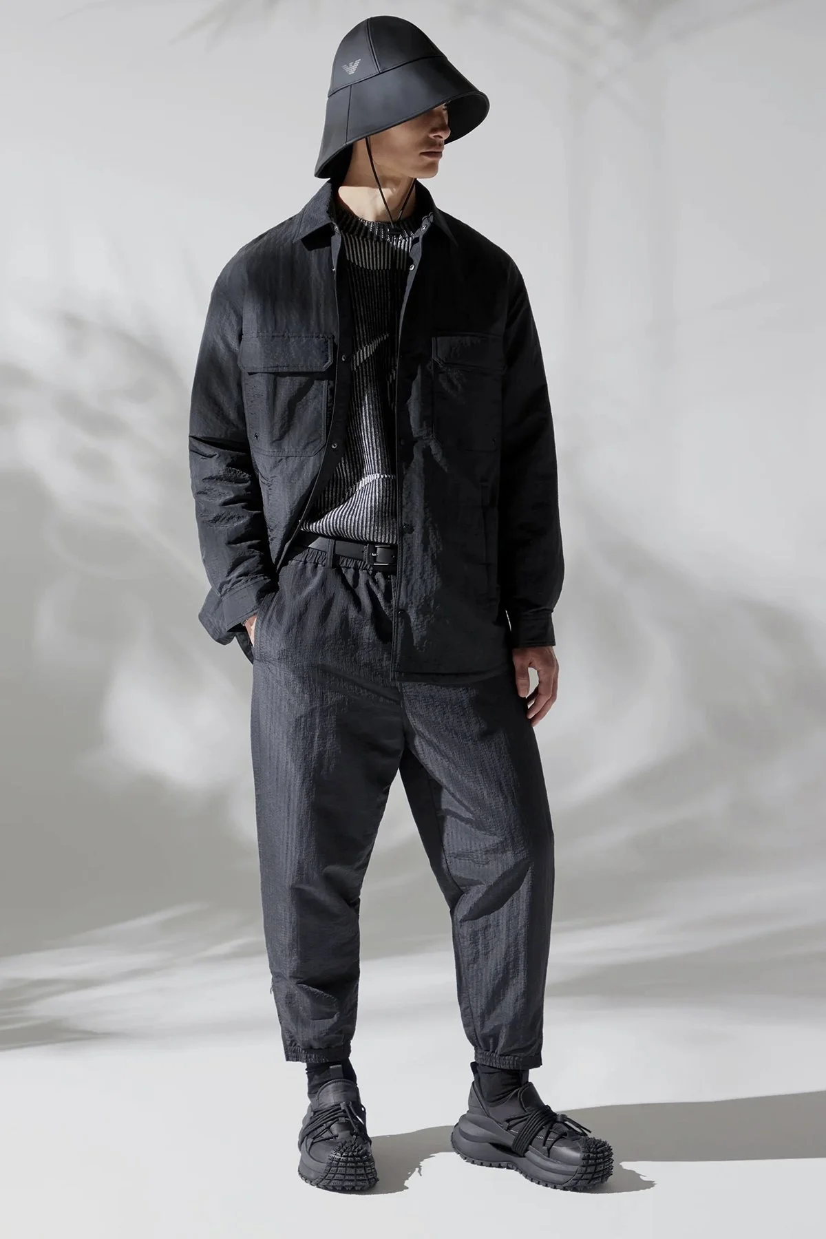 Emporio Armani Suya Dayanıklı Regular Fit Gofre Erkek Mont 3D1BA1 1NJUZ 0999 SİYAH - 4