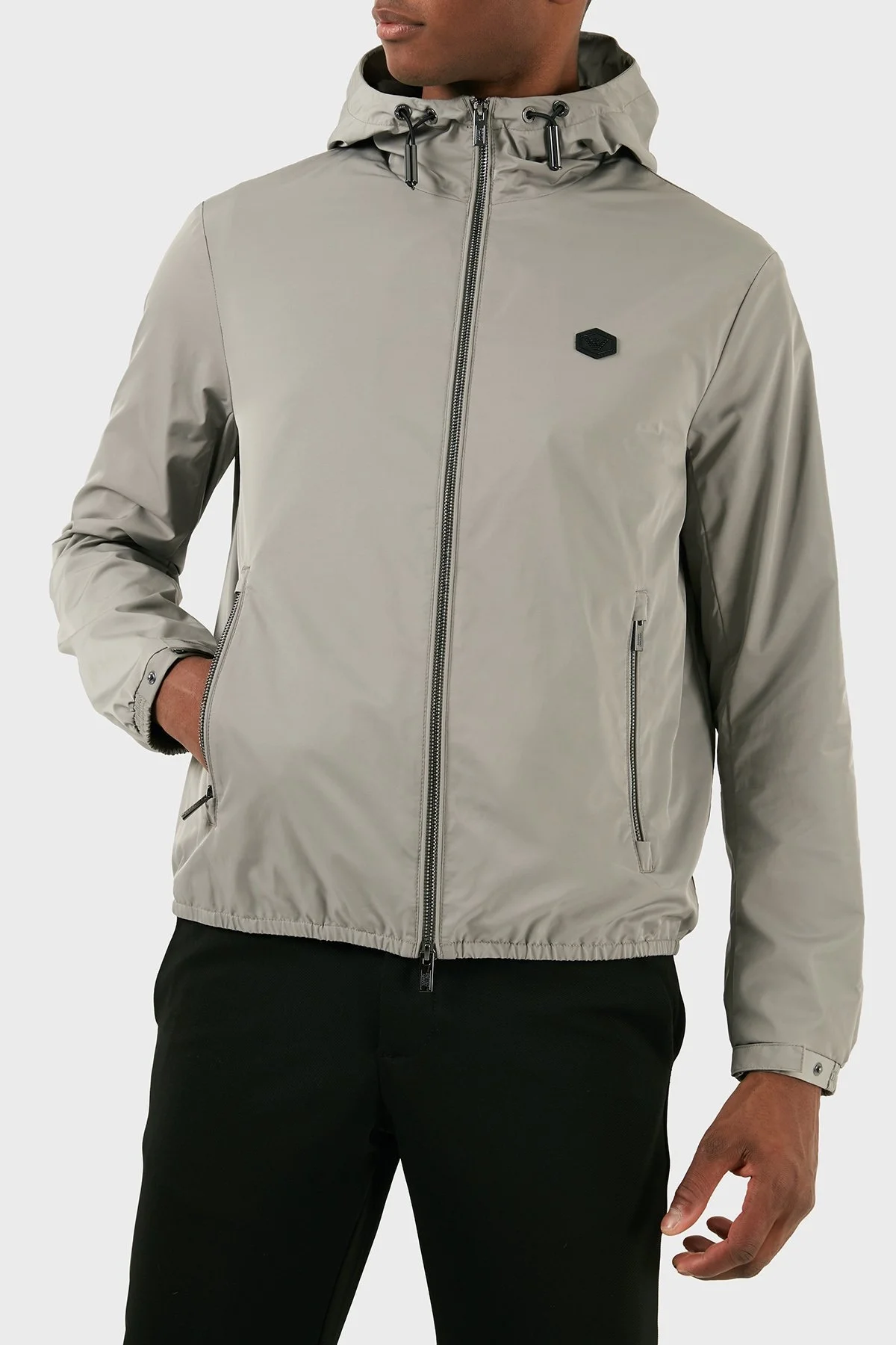 Emporio Armani Suya Dayanıklı Regular Fit Kapüşonlu Erkek Mont 8N1BQ0 1NZQZ 0643 GRİ - 1
