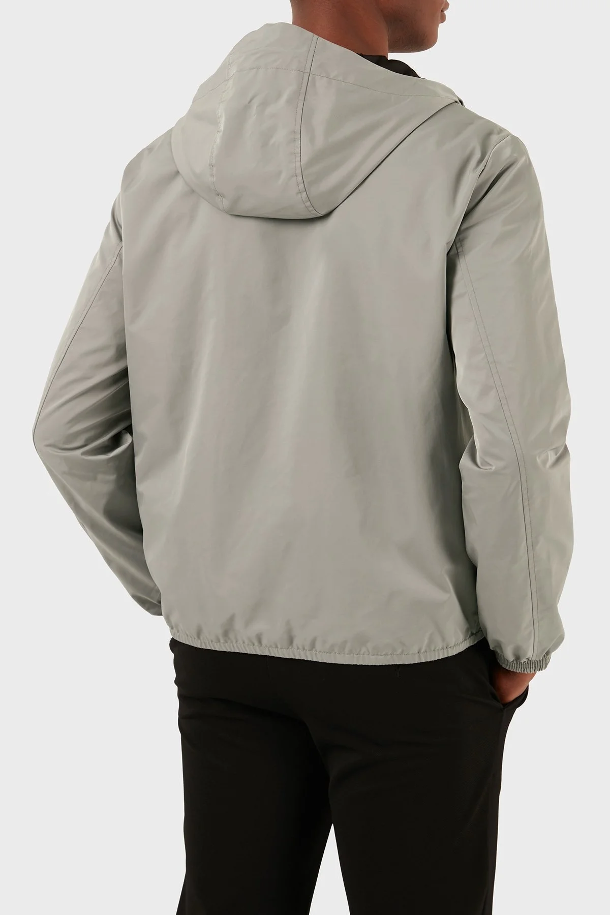 Emporio Armani Suya Dayanıklı Regular Fit Kapüşonlu Erkek Mont 8N1BQ0 1NZQZ 0643 GRİ - 3