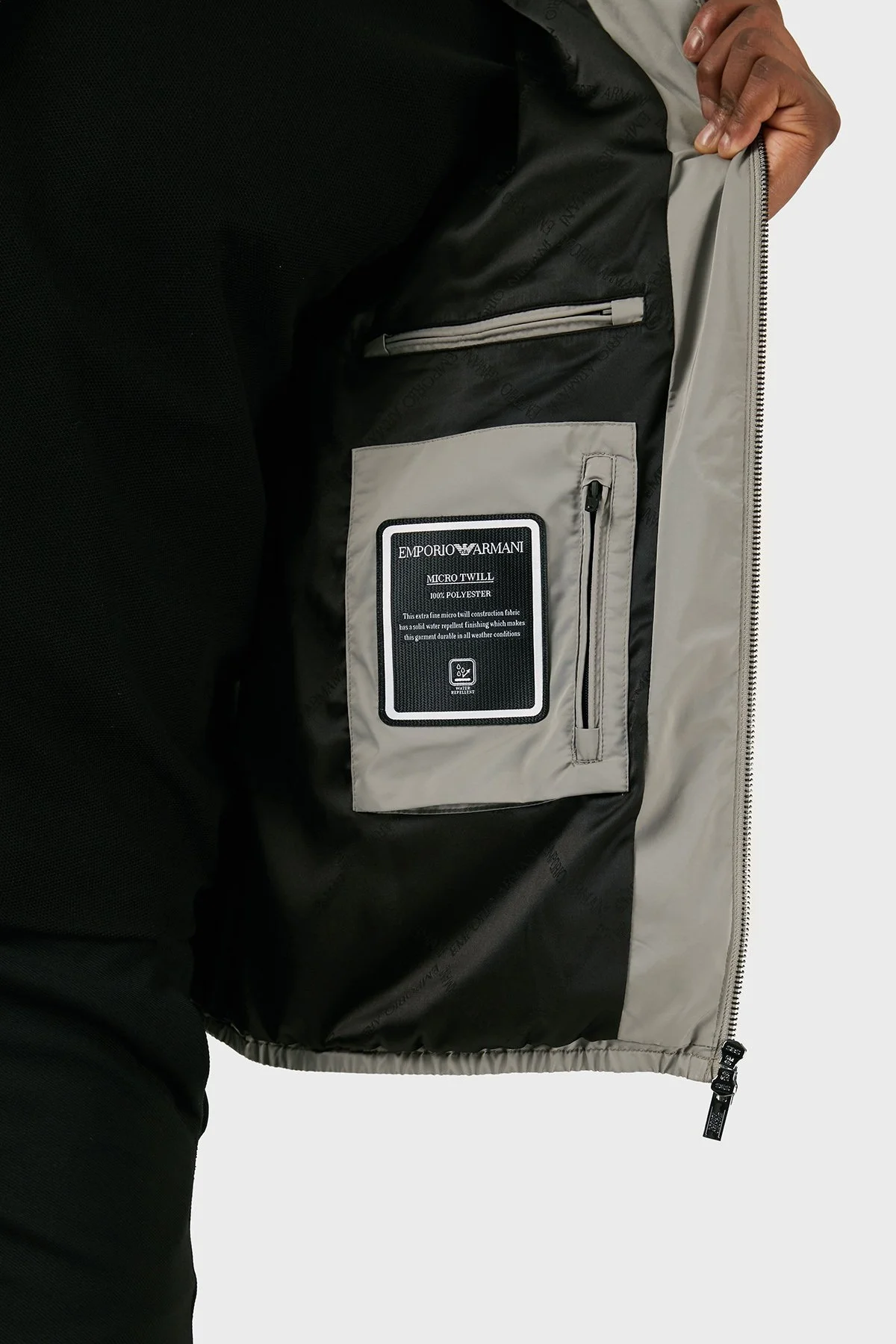 Emporio Armani Suya Dayanıklı Regular Fit Kapüşonlu Erkek Mont 8N1BQ0 1NZQZ 0643 GRİ - 4