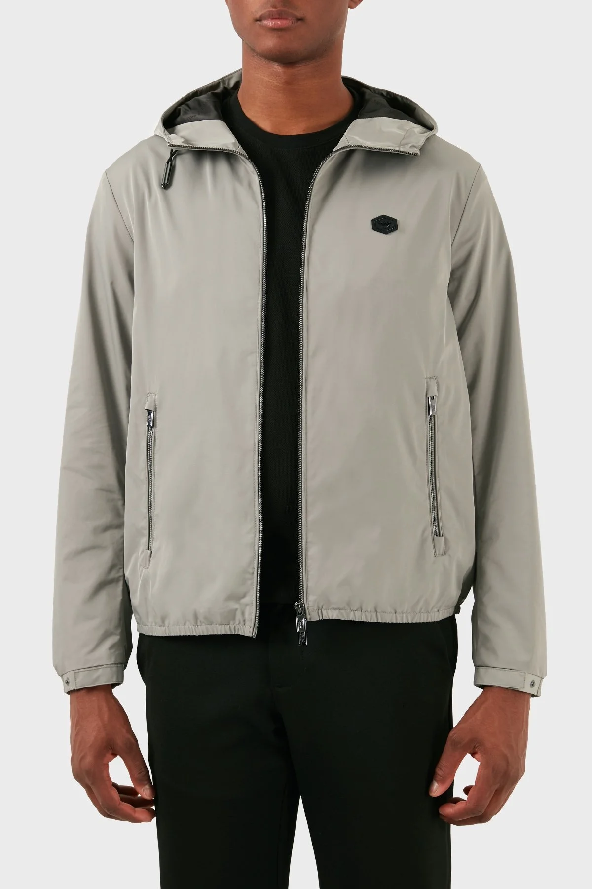 Emporio Armani Suya Dayanıklı Regular Fit Kapüşonlu Erkek Mont 8N1BQ0 1NZQZ 0643 GRİ - 5