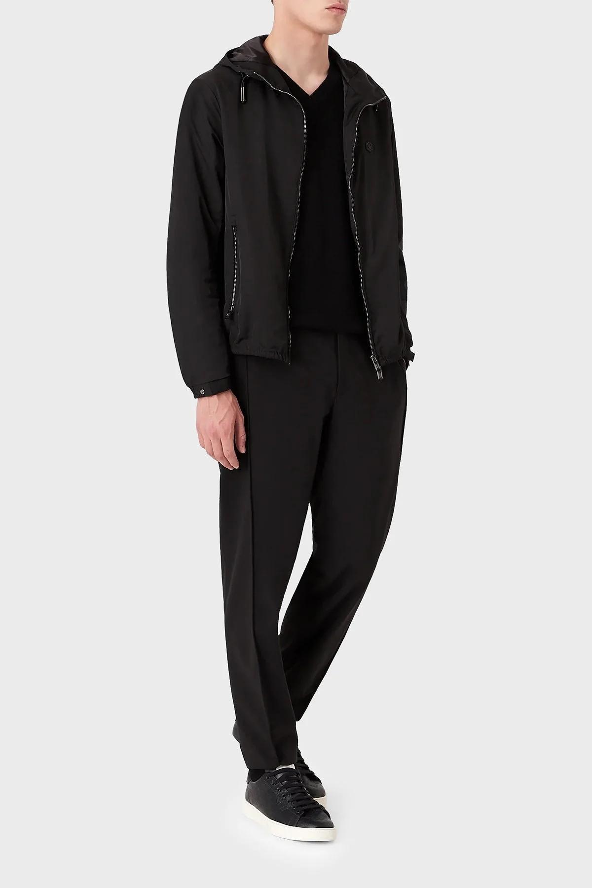 Emporio Armani Suya Dayanıklı Regular Fit Kapüşonlu Erkek Mont 8N1BQ0 1NZQZ 0999 SİYAH - 2