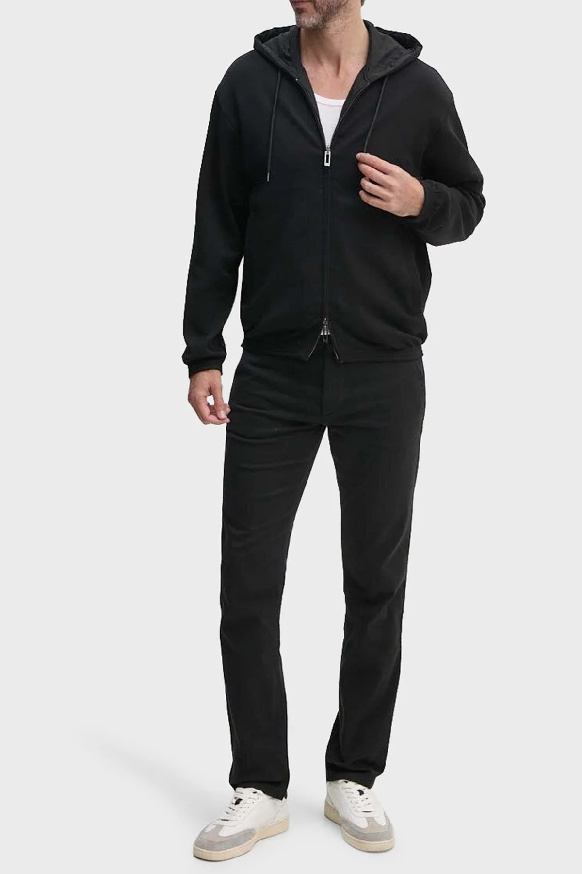 Emporio Armani Suya Dayanıklı Streç Pamuklu Çift Taraflı Bomber Erkek Ceket 6D1MD3 1JHSZ 0999 SİYAH - 2