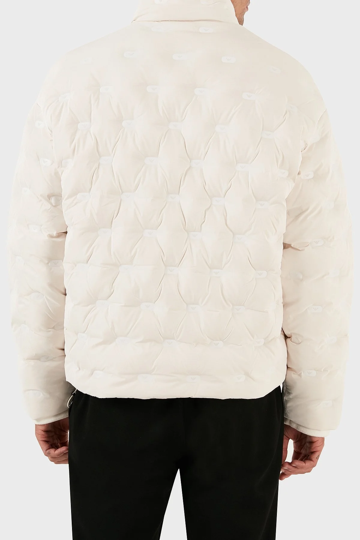 Emporio Armani Suya ve Soğuğa Dayanıklı Kuş Tüyü Dolgulu Regular Fit Erkek Mont 6R1B88 1NDGZ 0128 EKRU - 2