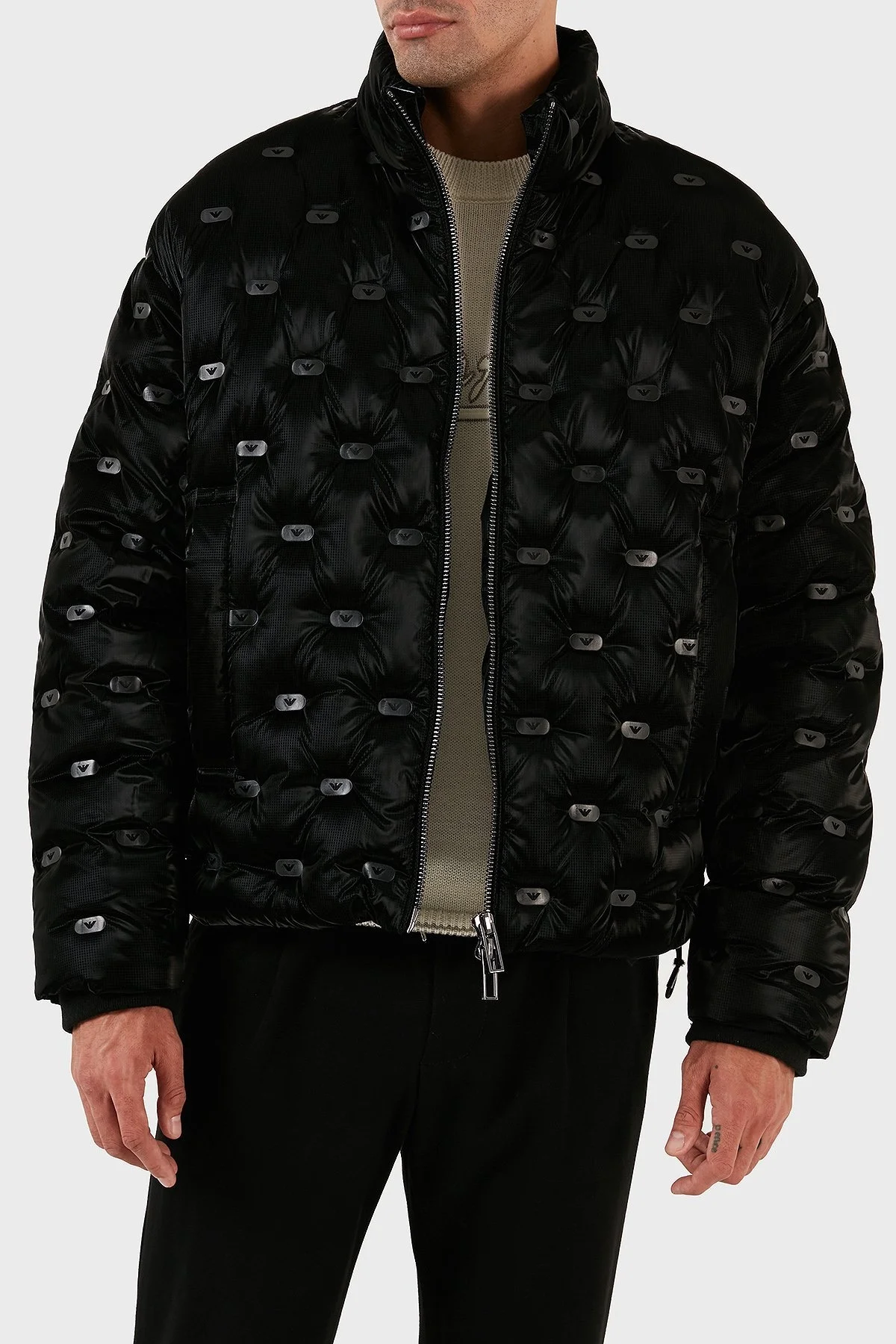 Emporio Armani Suya ve Soğuğa Dayanıklı Kuş Tüyü Dolgulu Regular Fit Erkek Mont 6R1B88 1NDGZ 0999 SİYAH - 3