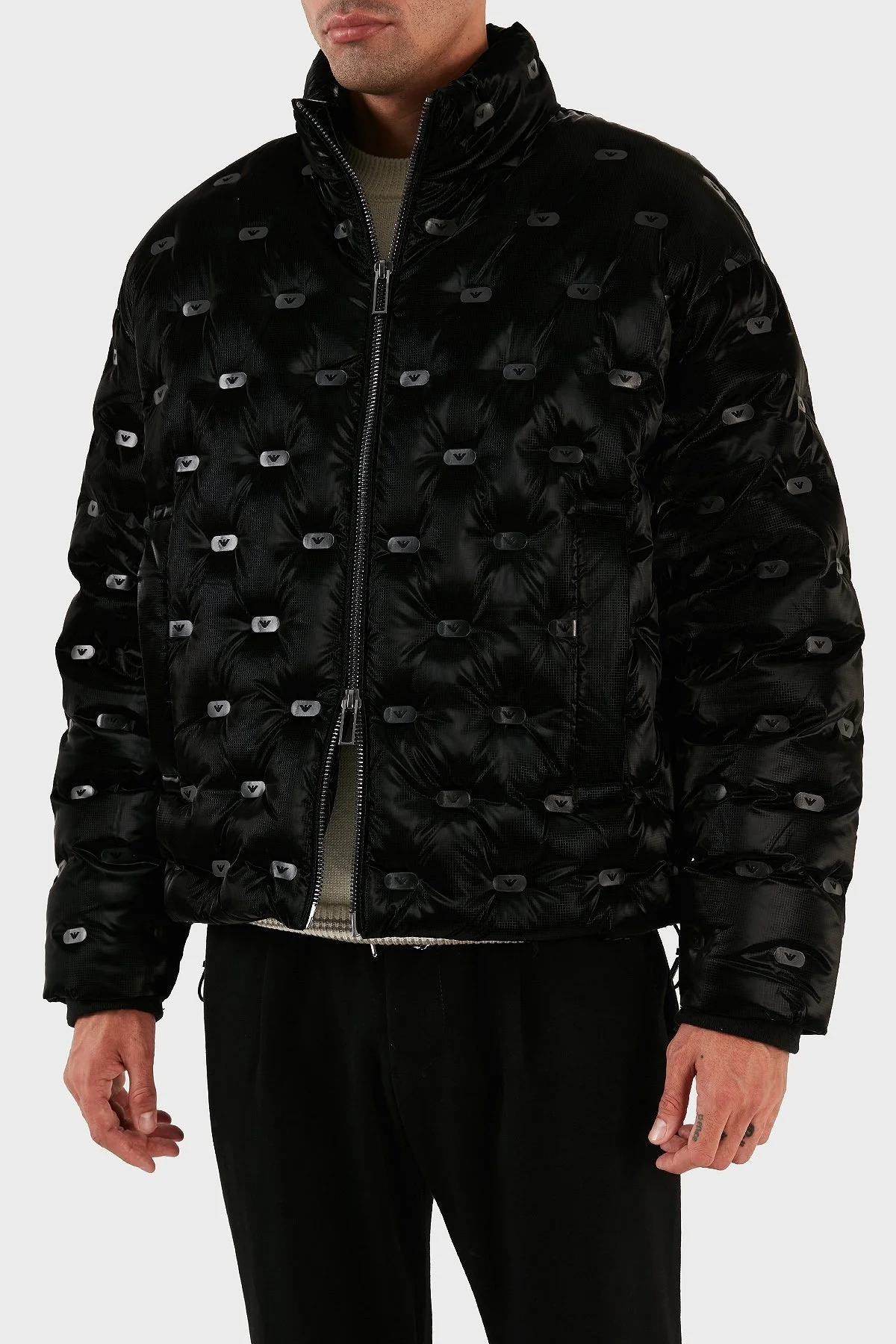 Emporio Armani Suya ve Soğuğa Dayanıklı Kuş Tüyü Dolgulu Regular Fit Erkek Mont 6R1B88 1NDGZ 0999 SİYAH - 6