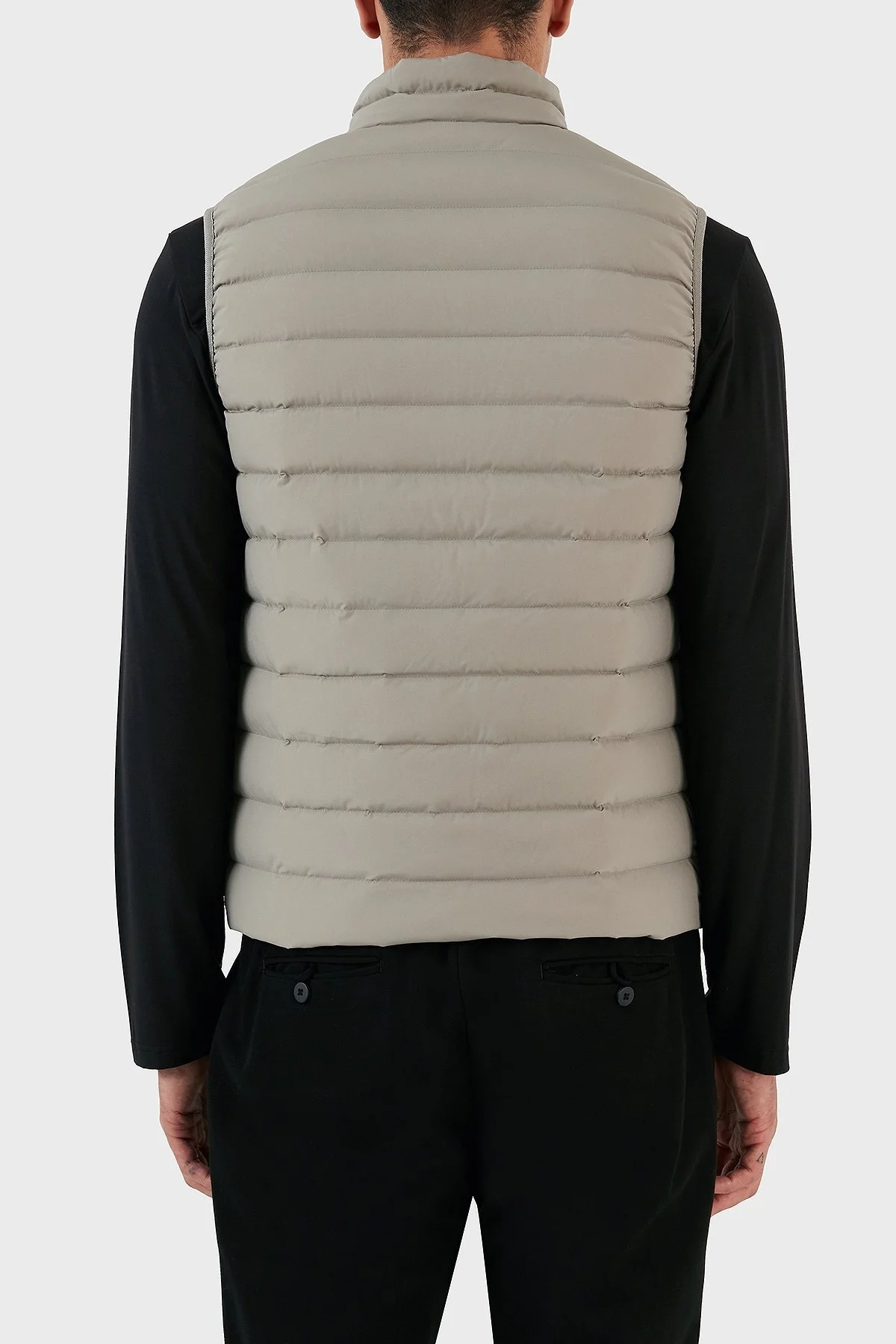 Emporio Armani Suya ve Soğuğa Dayanıklı Kuş Tüyü Dolgulu Slim Fit Erkek Yelek 8N1BQ1 1NLRZ 0643 GRİ - 3