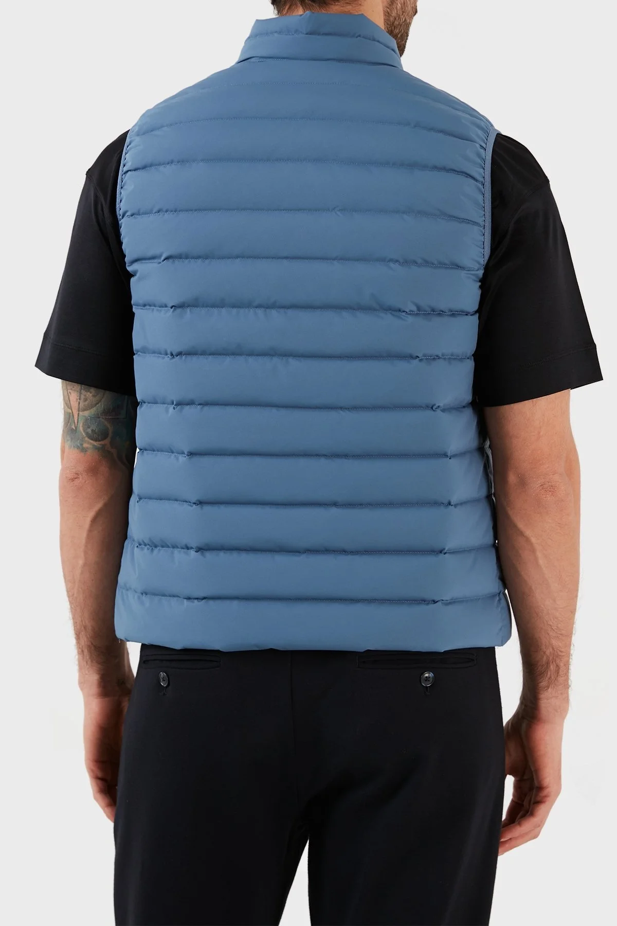 Emporio Armani Suya ve Soğuğa Dayanıklı Kuş Tüyü Dolgulu Slim Fit Erkek Yelek 8N1BQ1 1NLRZ 0771 AÇIK MAVİ - 6