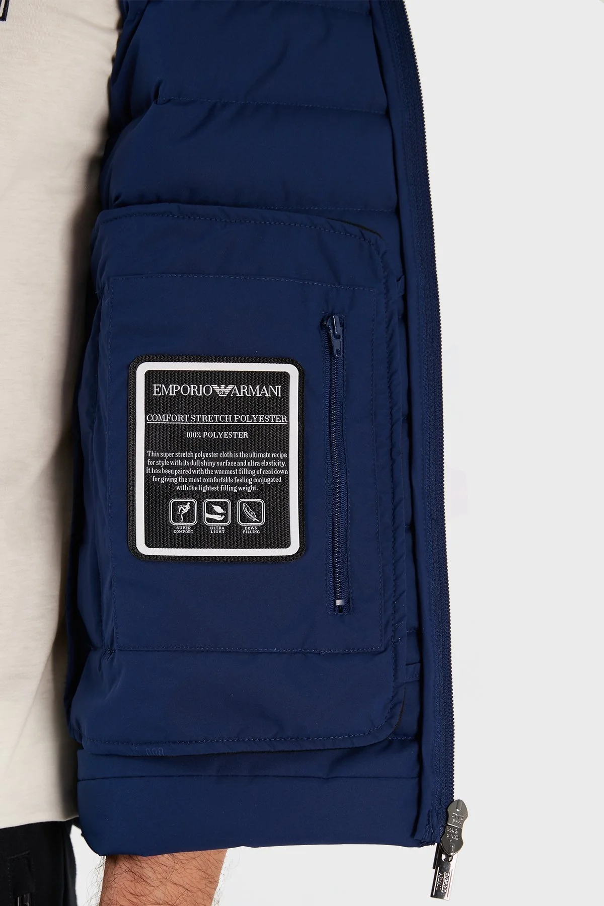 Emporio Armani Suya ve Soğuğa Dayanıklı Kuş Tüyü Dolgulu Slim Fit Erkek Yelek 8N1BQ1 1NLRZ 0862 SAKS - 5