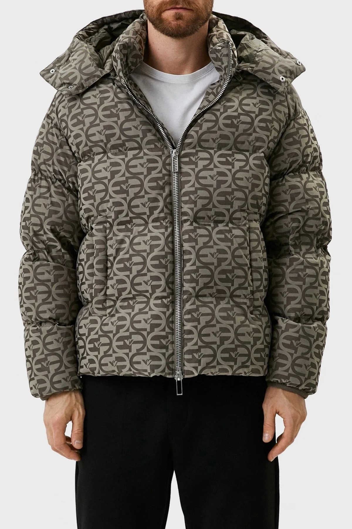 Emporio Armani Suya ve Soğuğa Karşı Dayanıklı Çıkarılabilir Kapüşonlu Slim Fit Erkek Mont 6L1BH2 1NLLZ 0177 AÇIK HAKİ - 1