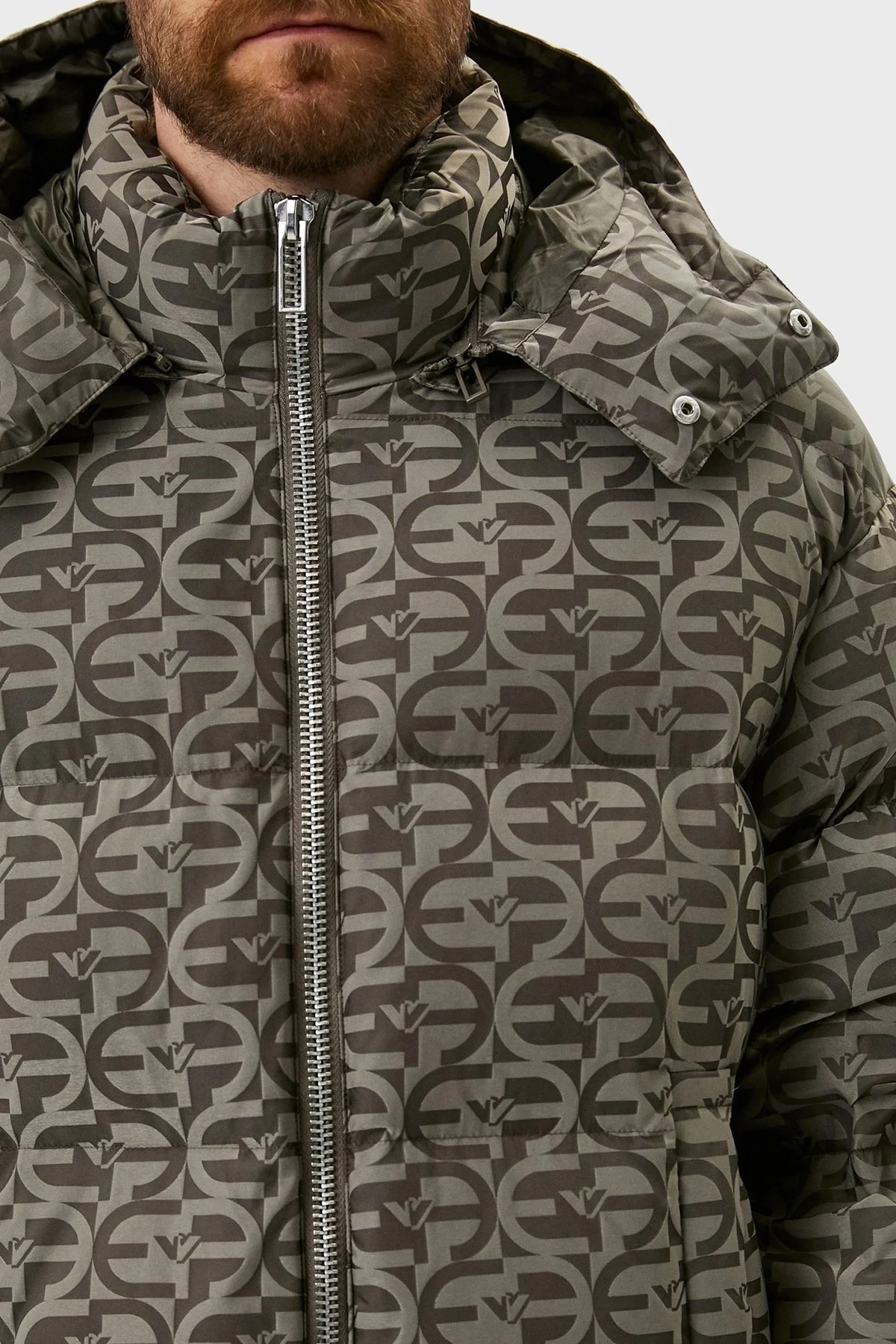 Emporio Armani Suya ve Soğuğa Karşı Dayanıklı Çıkarılabilir Kapüşonlu Slim Fit Erkek Mont 6L1BH2 1NLLZ 0177 AÇIK HAKİ - 5