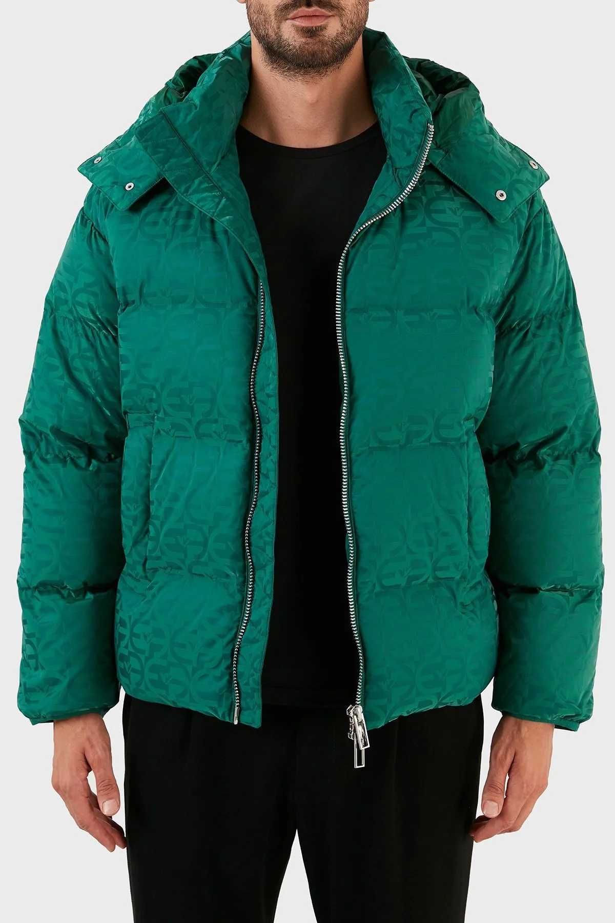 Emporio Armani Suya ve Soğuğa Karşı Dayanıklı Çıkarılabilir Kapüşonlu Slim Fit Erkek Mont 6L1BH2 1NLLZ 0576 YEŞİL - 1