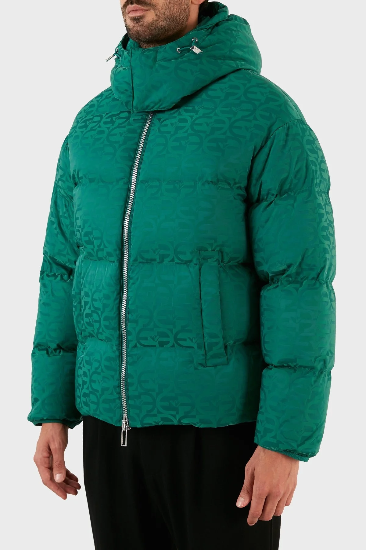 Emporio Armani Suya ve Soğuğa Karşı Dayanıklı Çıkarılabilir Kapüşonlu Slim Fit Erkek Mont 6L1BH2 1NLLZ 0576 YEŞİL - 3