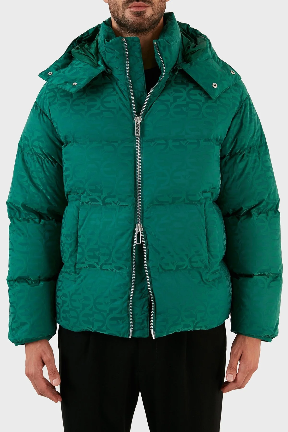 Emporio Armani Suya ve Soğuğa Karşı Dayanıklı Çıkarılabilir Kapüşonlu Slim Fit Erkek Mont 6L1BH2 1NLLZ 0576 YEŞİL - 5