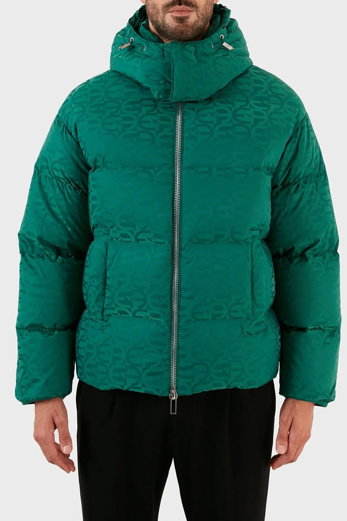 Emporio Armani Suya ve Soğuğa Karşı Dayanıklı Çıkarılabilir Kapüşonlu Slim Fit Erkek Mont 6L1BH2 1NLLZ 0576 YEŞİL - 8