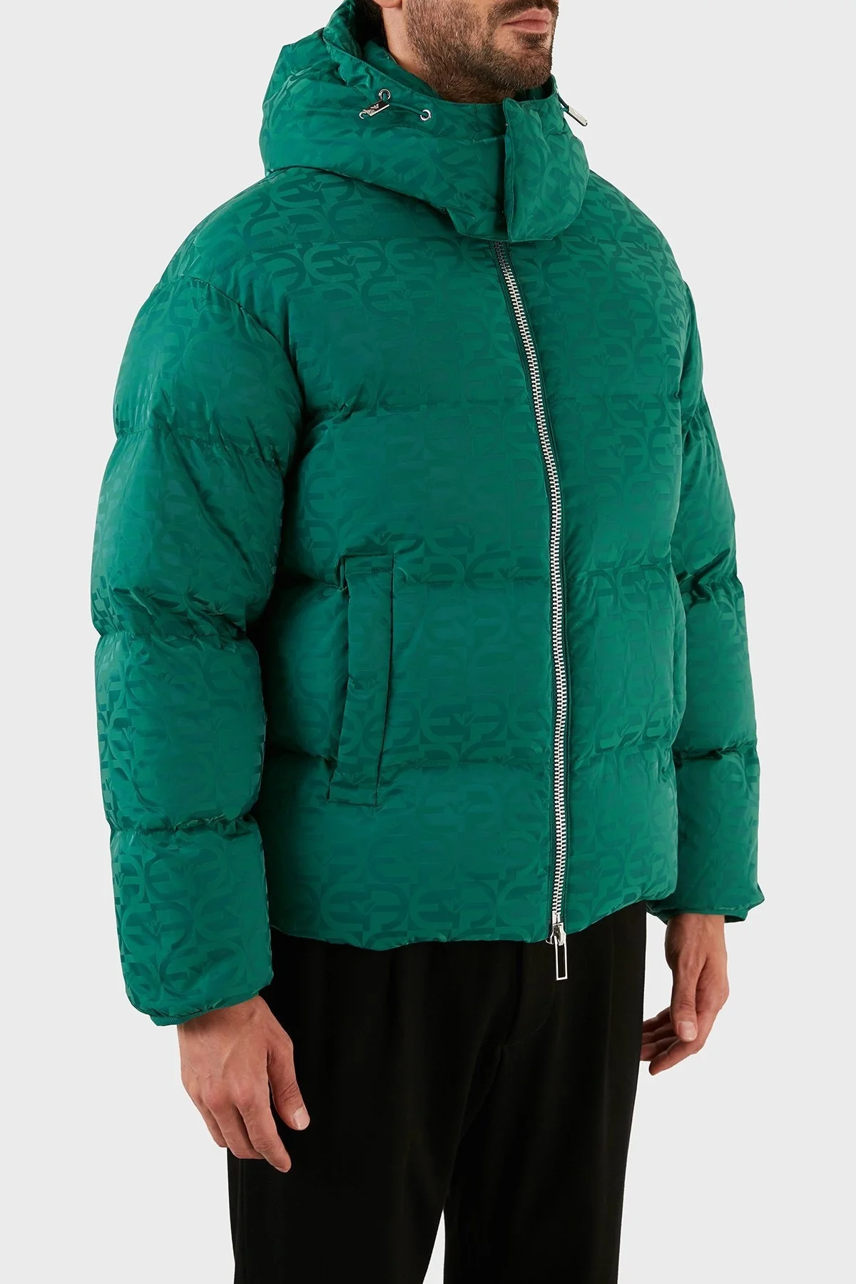 Emporio Armani Suya ve Soğuğa Karşı Dayanıklı Çıkarılabilir Kapüşonlu Slim Fit Erkek Mont 6L1BH2 1NLLZ 0576 YEŞİL - 9