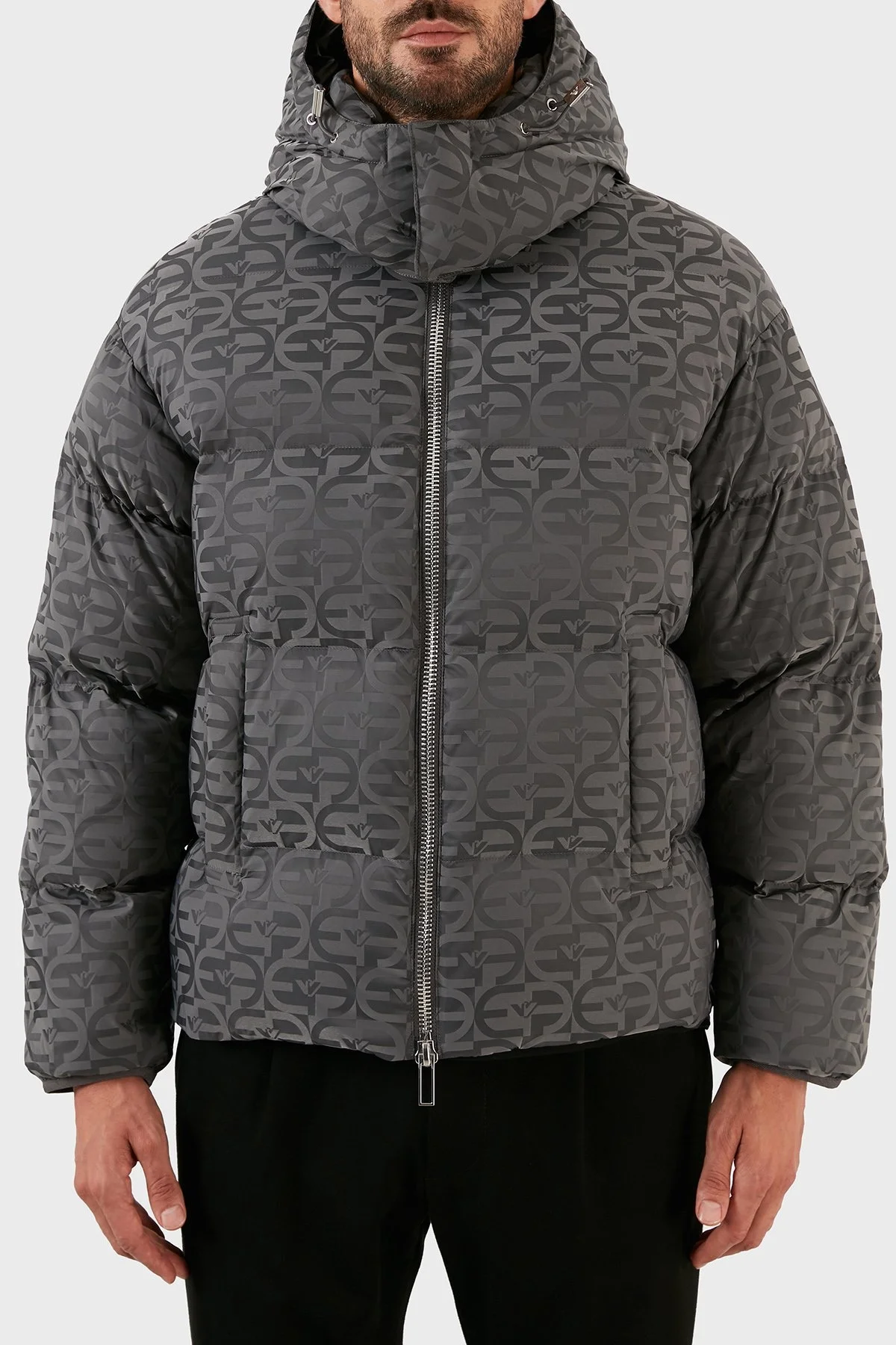 Emporio Armani Suya ve Soğuğa Karşı Dayanıklı Çıkarılabilir Kapüşonlu Slim Fit Erkek Mont 6L1BH2 1NLLZ 0651 ANTRASİT - 1