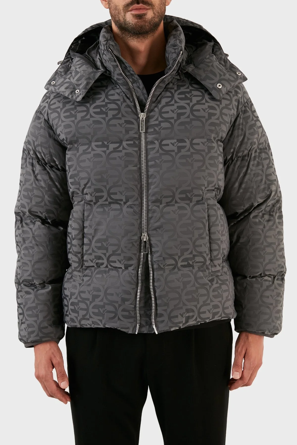 Emporio Armani Suya ve Soğuğa Karşı Dayanıklı Çıkarılabilir Kapüşonlu Slim Fit Erkek Mont 6L1BH2 1NLLZ 0651 ANTRASİT - 3