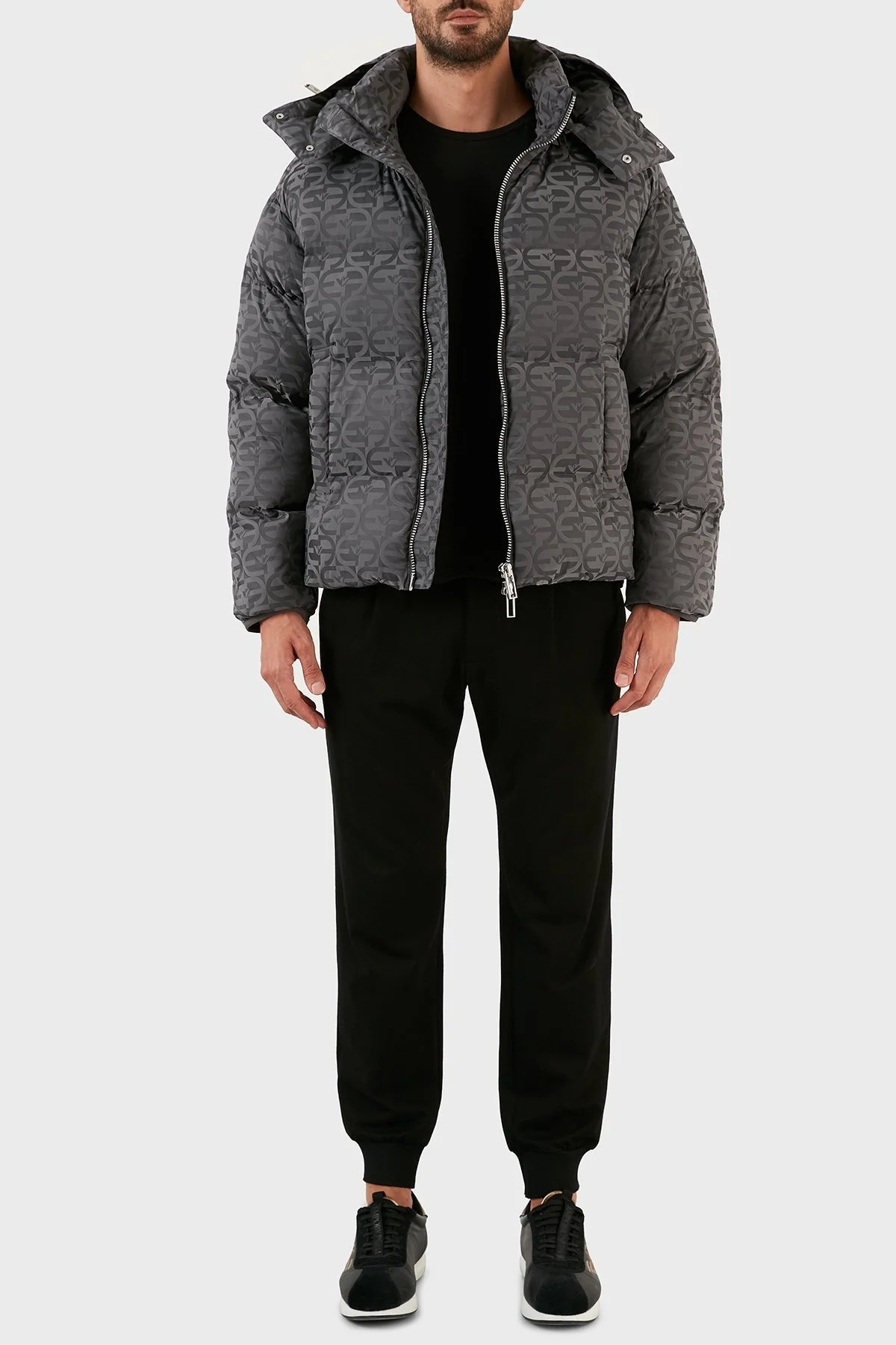 Emporio Armani Suya ve Soğuğa Karşı Dayanıklı Çıkarılabilir Kapüşonlu Slim Fit Erkek Mont 6L1BH2 1NLLZ 0651 ANTRASİT - 4