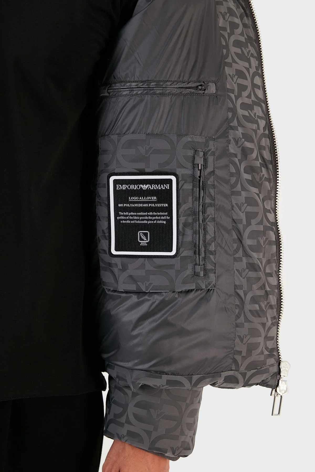 Emporio Armani Suya ve Soğuğa Karşı Dayanıklı Çıkarılabilir Kapüşonlu Slim Fit Erkek Mont 6L1BH2 1NLLZ 0651 ANTRASİT - 6