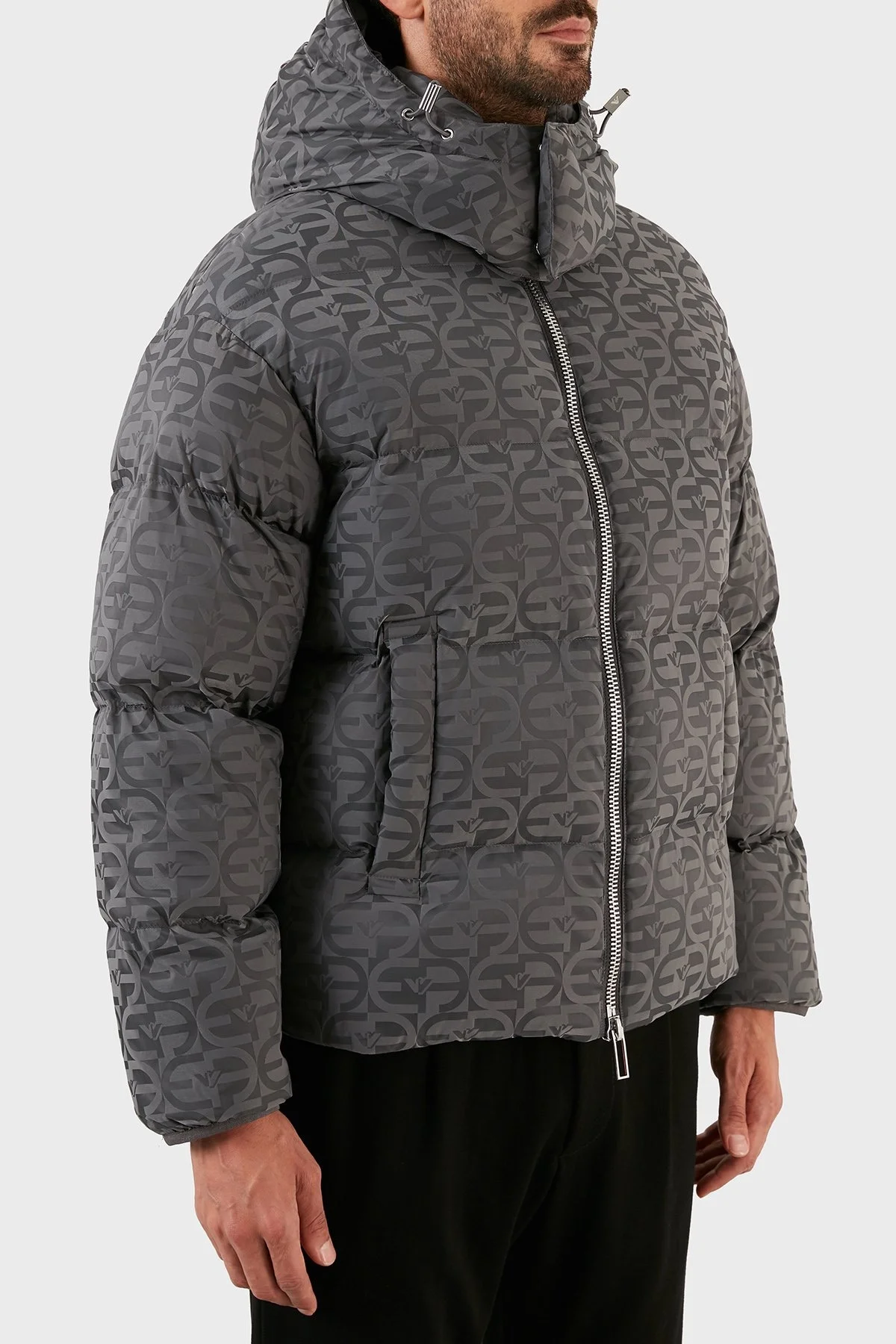 Emporio Armani Suya ve Soğuğa Karşı Dayanıklı Çıkarılabilir Kapüşonlu Slim Fit Erkek Mont 6L1BH2 1NLLZ 0651 ANTRASİT - 8