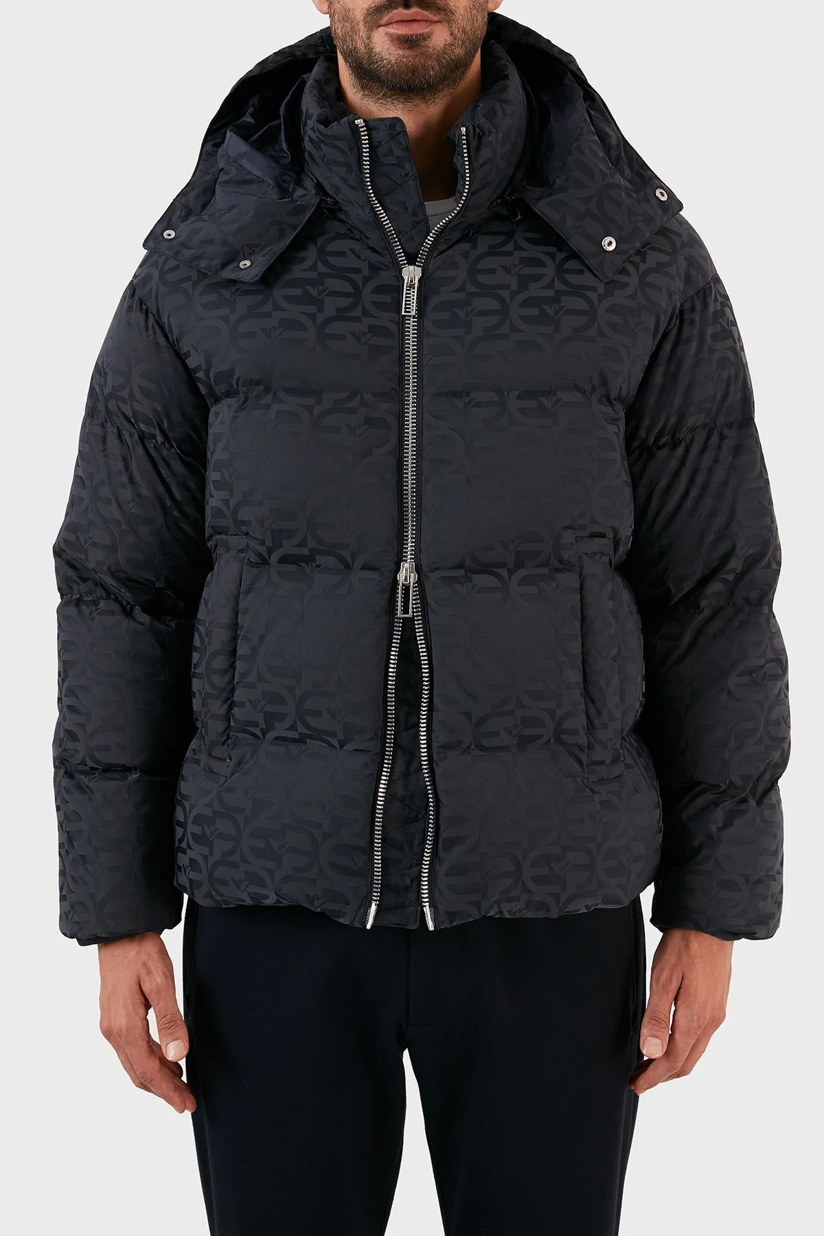 Emporio Armani Suya ve Soğuğa Karşı Dayanıklı Çıkarılabilir Kapüşonlu Slim Fit Erkek Mont 6L1BH2 1NLLZ 0920 LACİVERT - 2