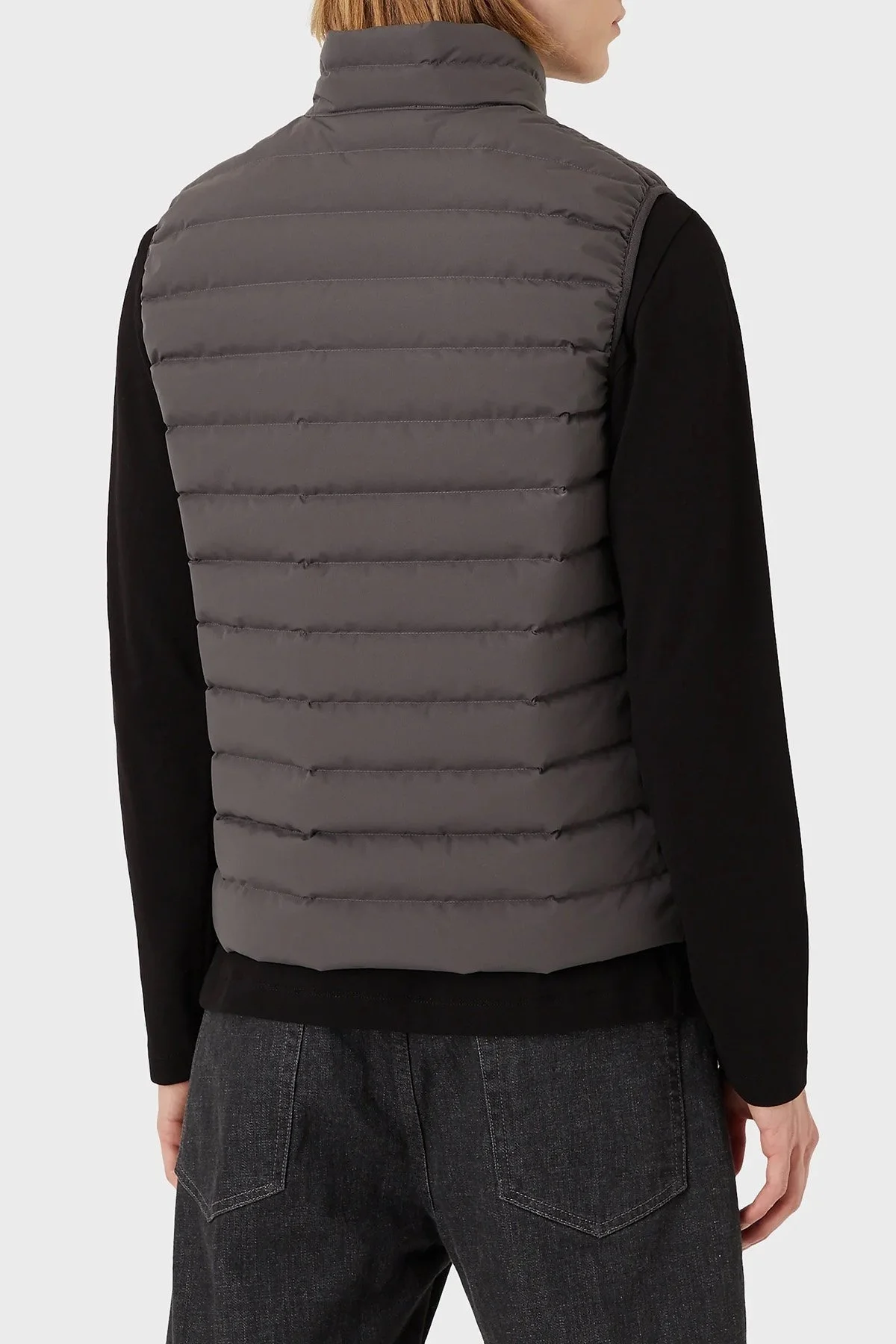 Emporio Armani Suya ve Soğuğa Karşı Dayanıklı Dik Yaka Slim Fit Erkek Yelek 8N1BQ1 1NLRZ 0633 GRİ - 2