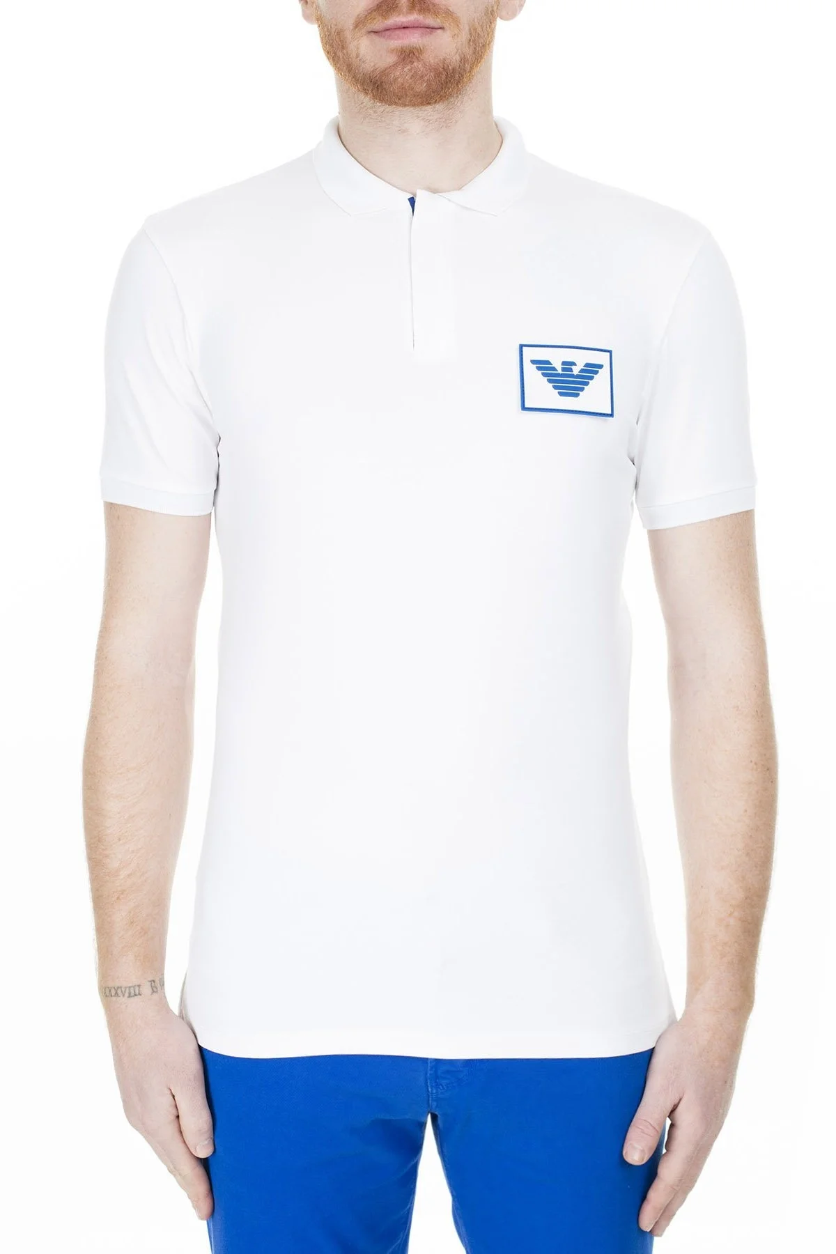Emporio Armani T Shirt Erkek Polo 3H1F90 1J37Z 0100 BEYAZ - 1