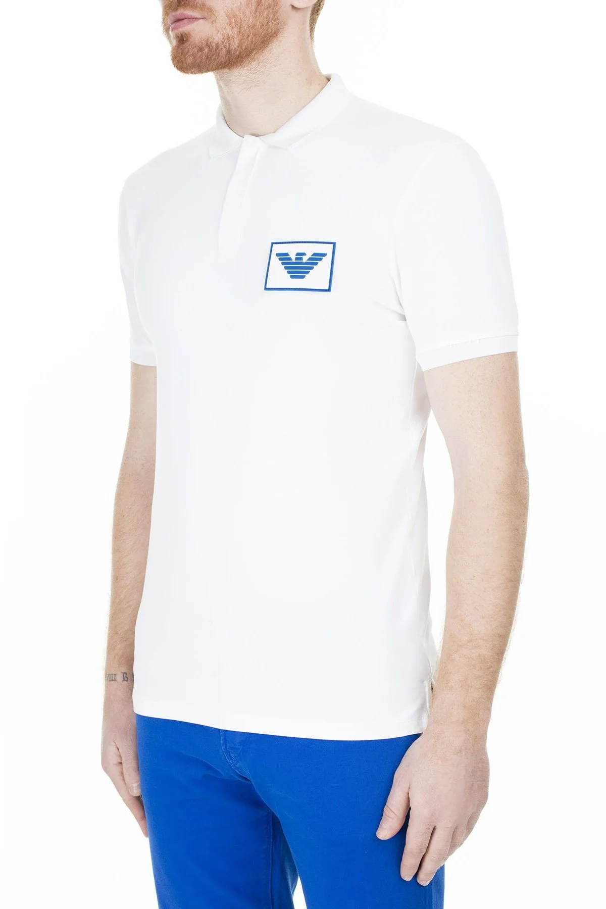 Emporio Armani T Shirt Erkek Polo 3H1F90 1J37Z 0100 BEYAZ - 3