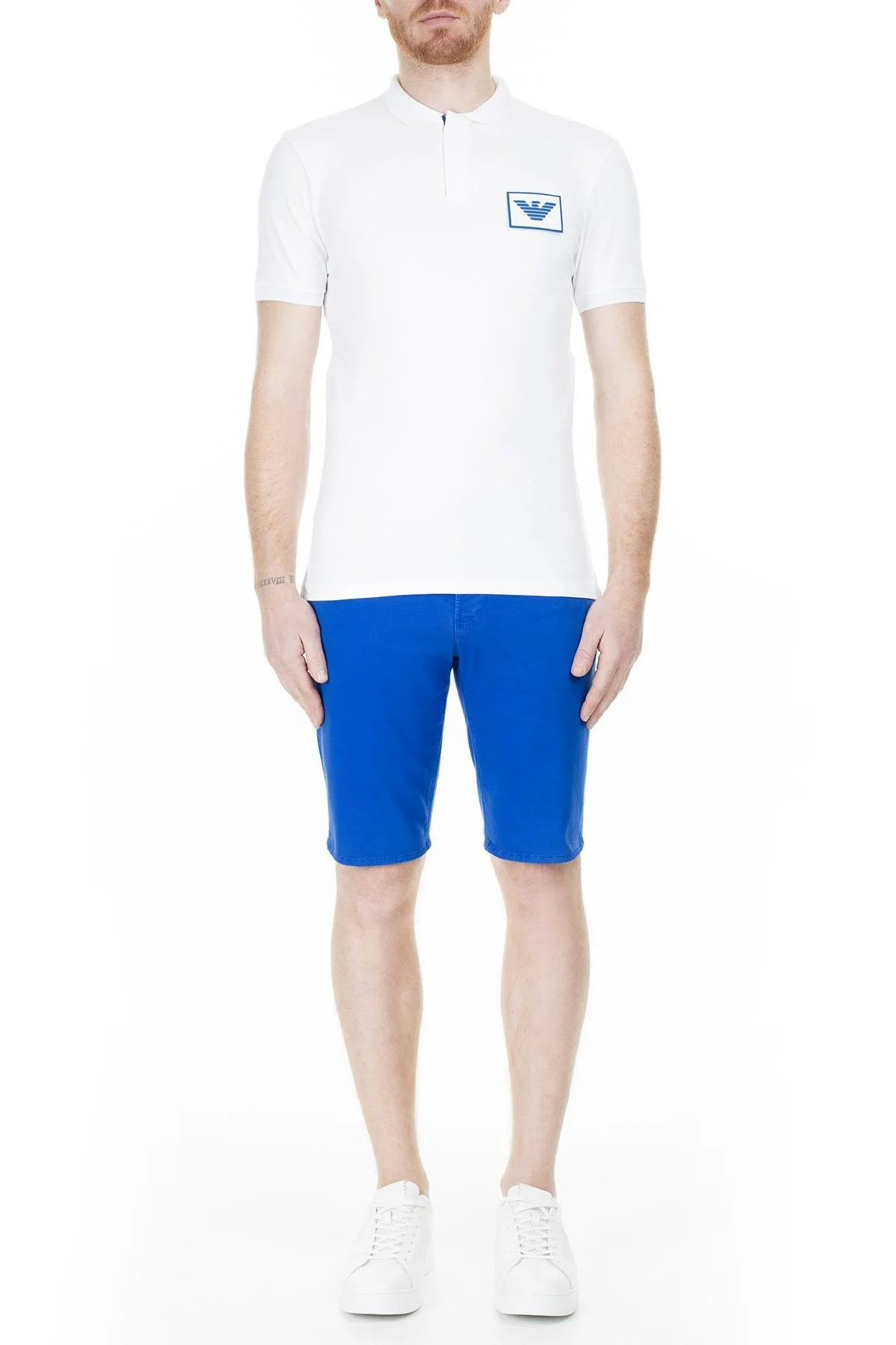 Emporio Armani T Shirt Erkek Polo 3H1F90 1J37Z 0100 BEYAZ - 5