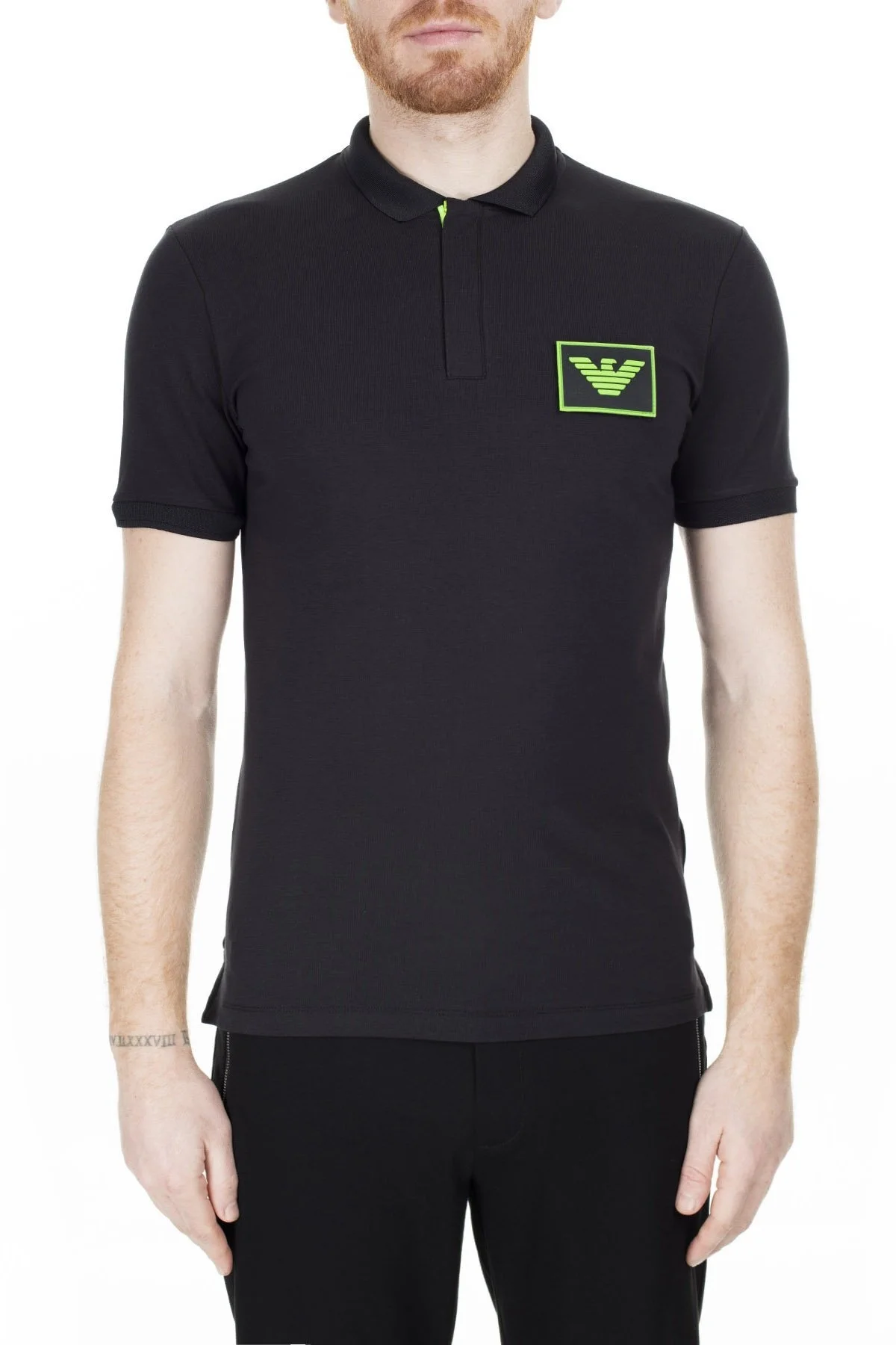 Emporio Armani T Shirt Erkek Polo 3H1F90 1J37Z 0999 SİYAH - 1